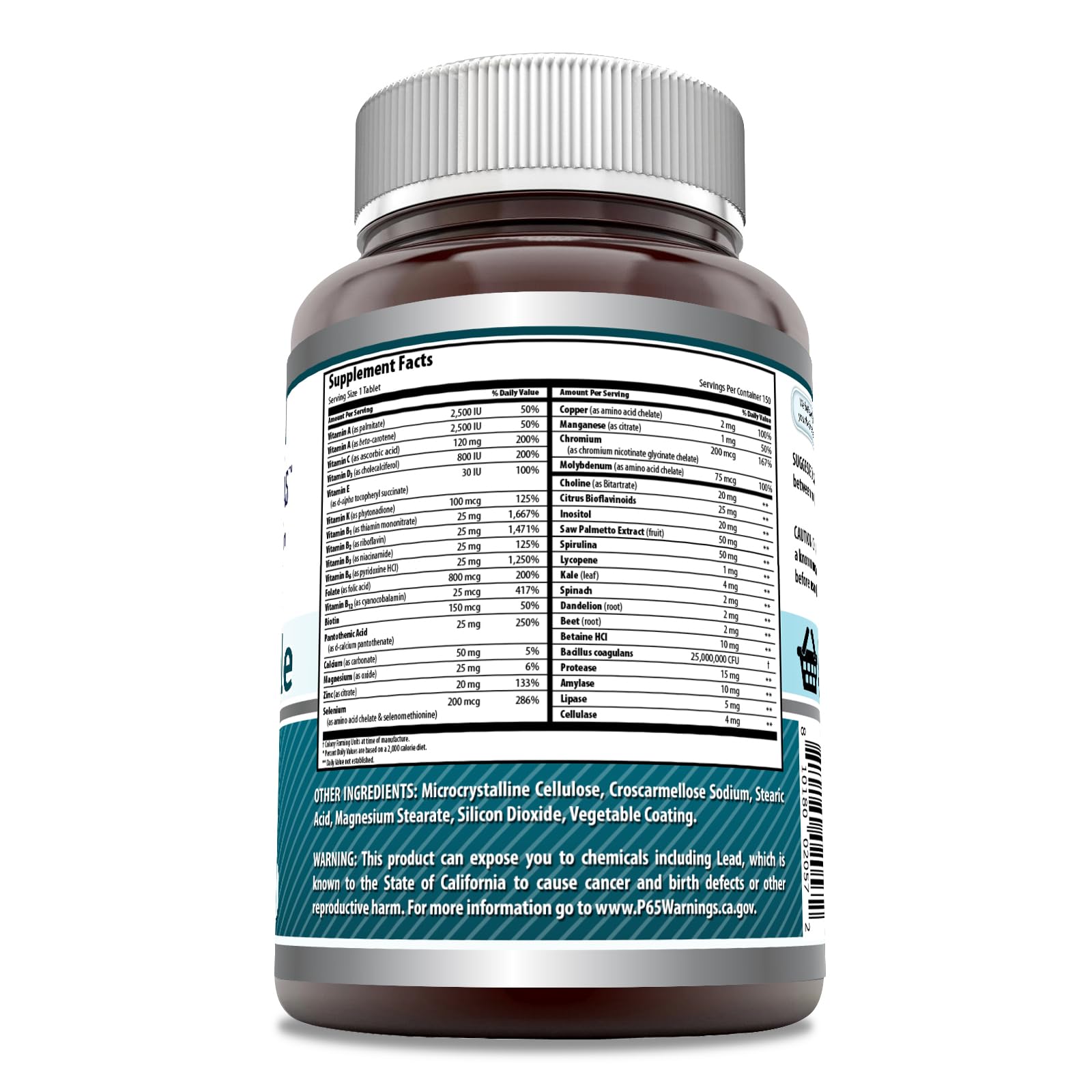 Amazing Formulas Men's One Multivitamin Supplement | Food Based | 150 Tablets | Perfect Blend of Vitamins, Minerals & Probiotics | Non-GMO | Gluten-Free | Made in USA Amazing Nutrition buy supplements canada