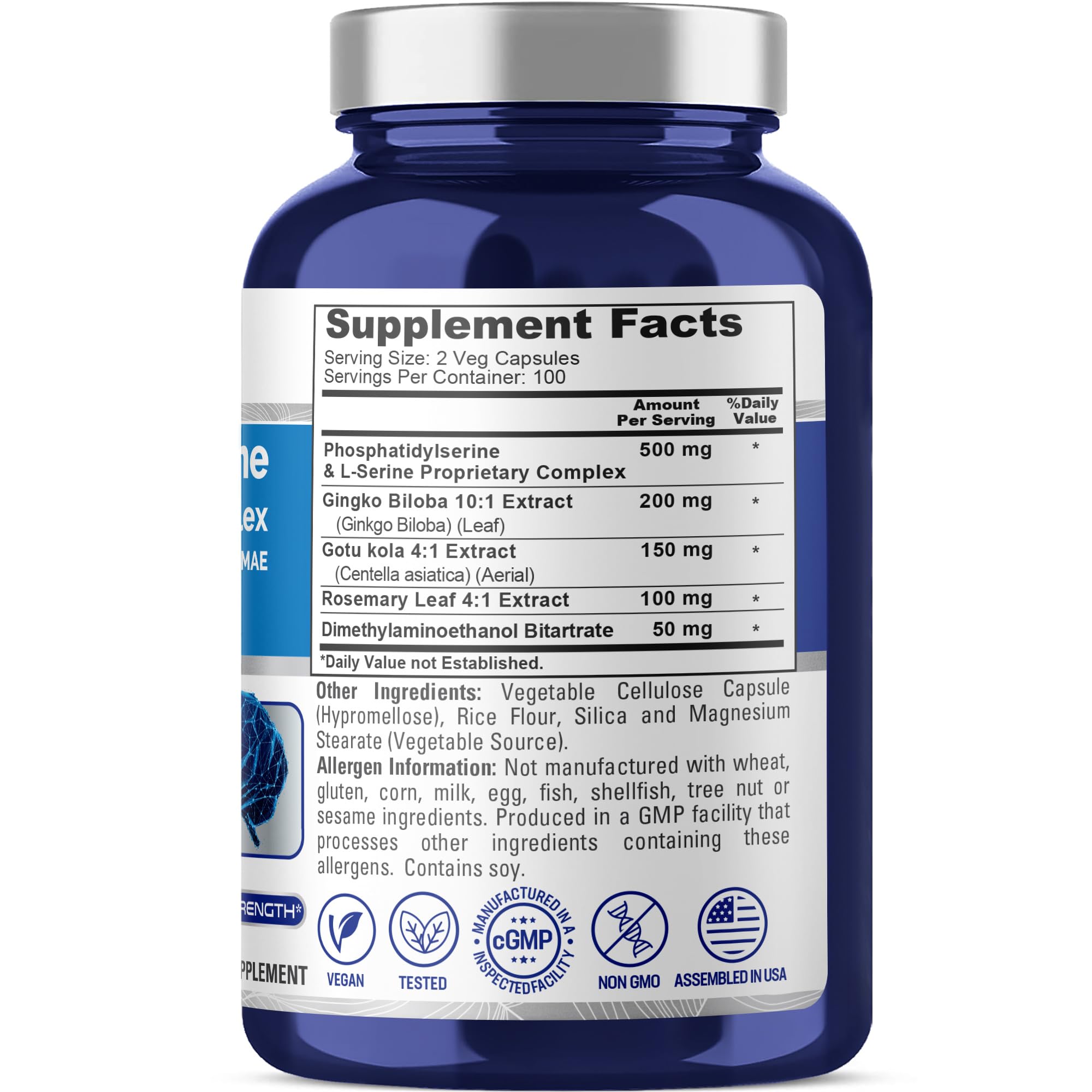 NusaPure Phosphatidylserine Memory Ultimate Complex 1000mg 200 Vegetarian Caps (Vegan, Non-GMO) NusaPure buy supplements canada
