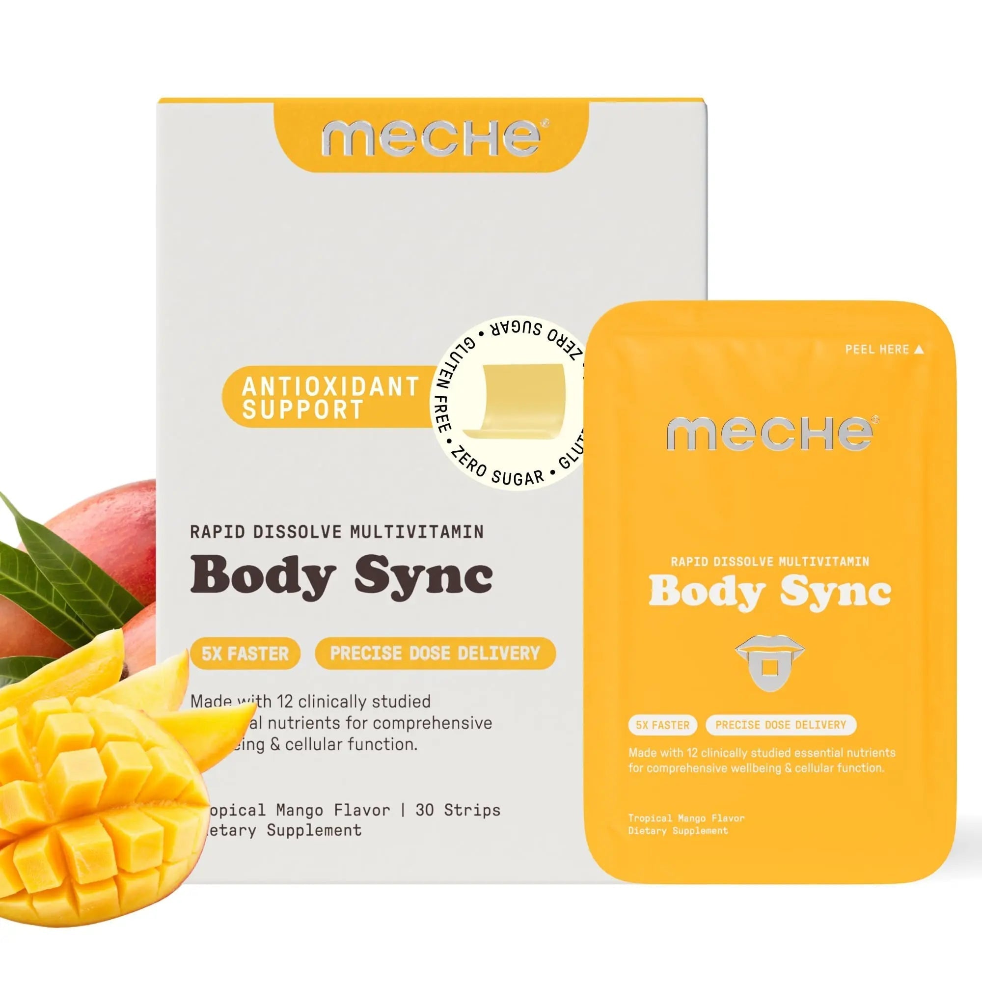 Meche Multivitamin for Women and Men Strip Supplements - Vitamins A, C, D, B6, Methylated B12, Folate, Biotin - Beauty, Energy, Immune Support Meche buy supplements canada
