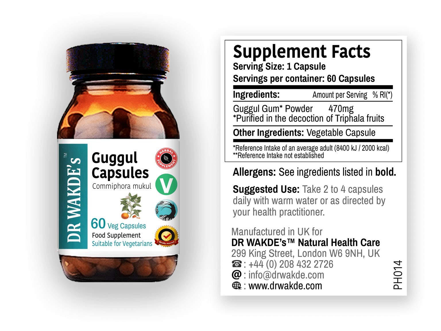 DR WAKDE'S Guggul Capsules (Mukul Myrrh, Commiphora Mukul, 60 Veg Caps, Plant-Based Supplement, Ayurvedic Herb, All Natural, Vegan) DR WAKDE's buy supplements canada