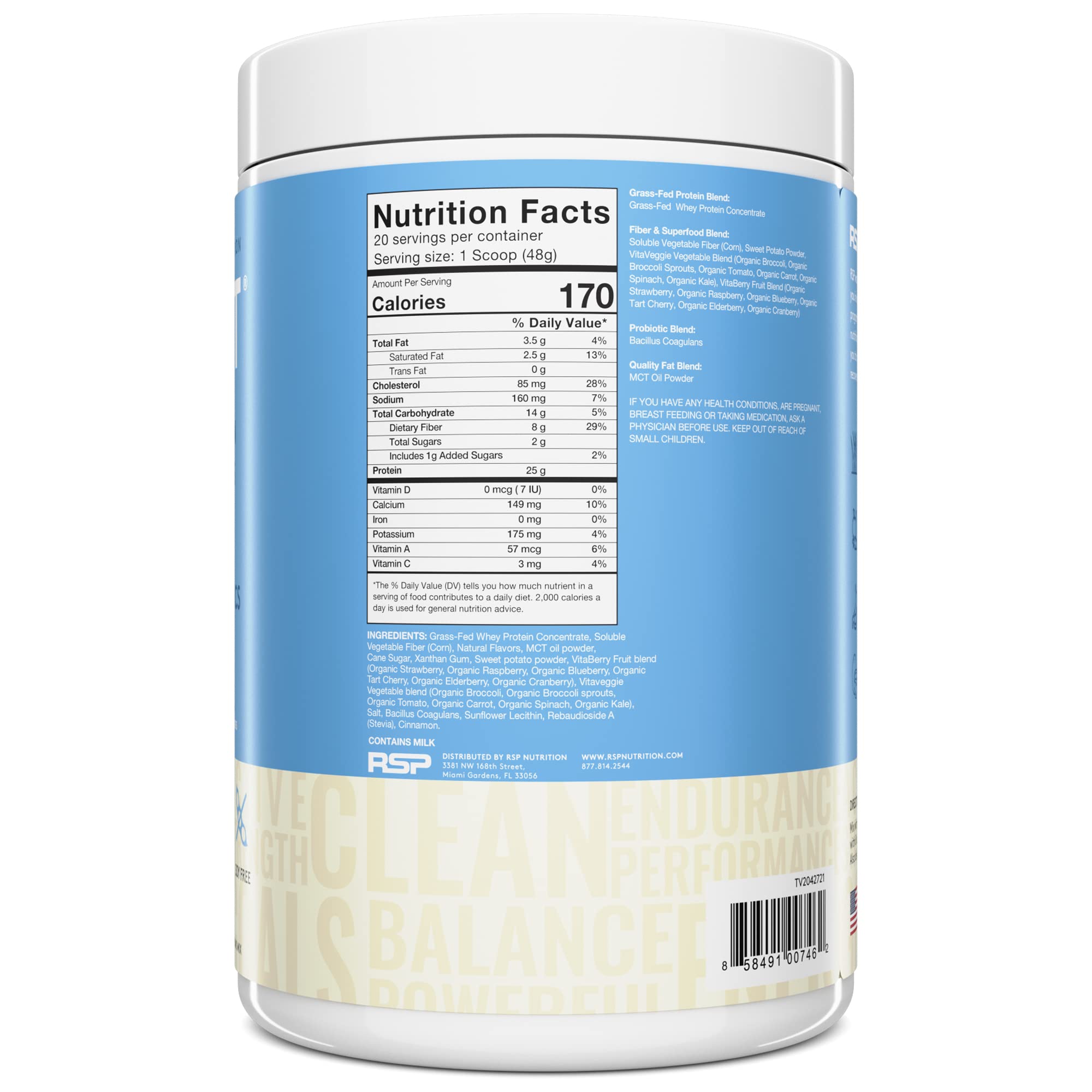 TrueFit Meal Replacement Shake Protein Powder, Grass Fed Whey + Organic Fruits RSP NUTRITION buy supplements canada