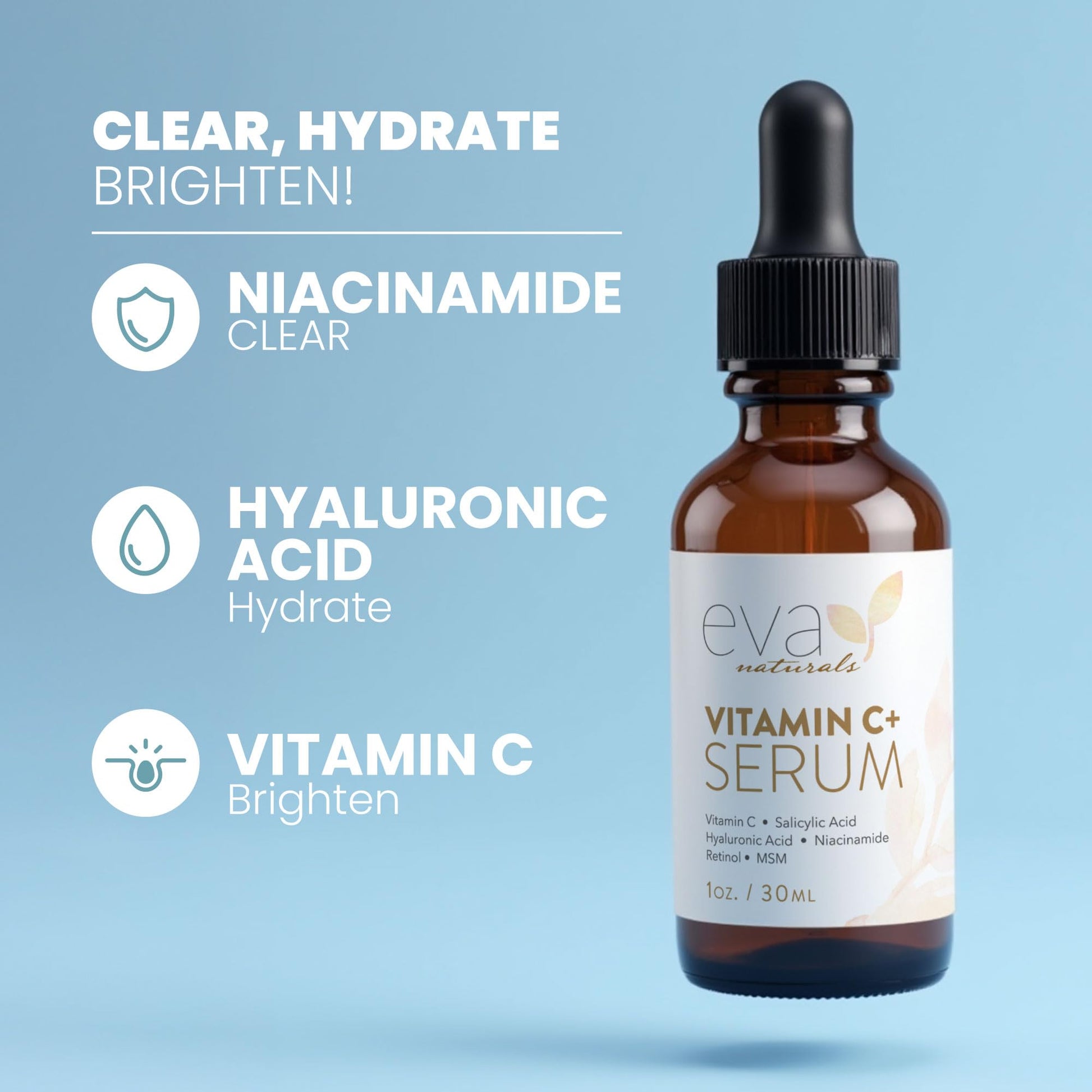 Eva Naturals Vitamin C Serum for Face – Anti Aging Dark Spot Remover & Corrector with Retinol, Hyaluronic Acid Eva Naturals buy supplements canada