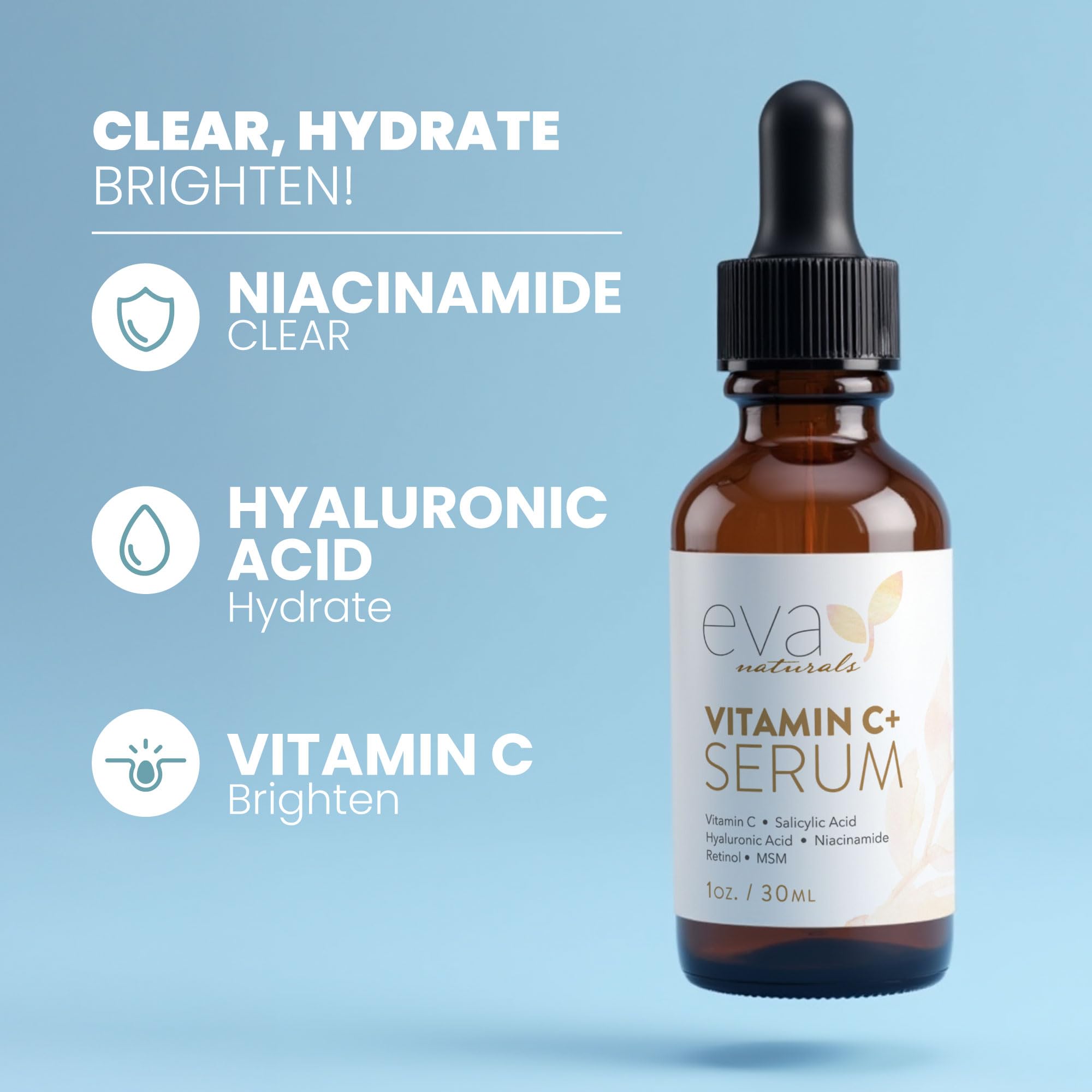 Eva Naturals Vitamin C Serum for Face – Anti Aging Dark Spot Remover & Corrector with Retinol, Hyaluronic Acid Eva Naturals buy supplements canada