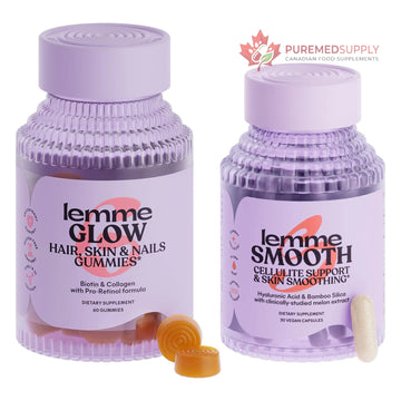 Lemme Glow Collagen Hair Gummies for Strong, Thick Hair & Reduced Shedding Smooth Anti Cellulite Capsules for Women, Smooth Legs & Thighs, Reduce Cellulite & Crepey Skin Bundle Lemme buy supplements canada