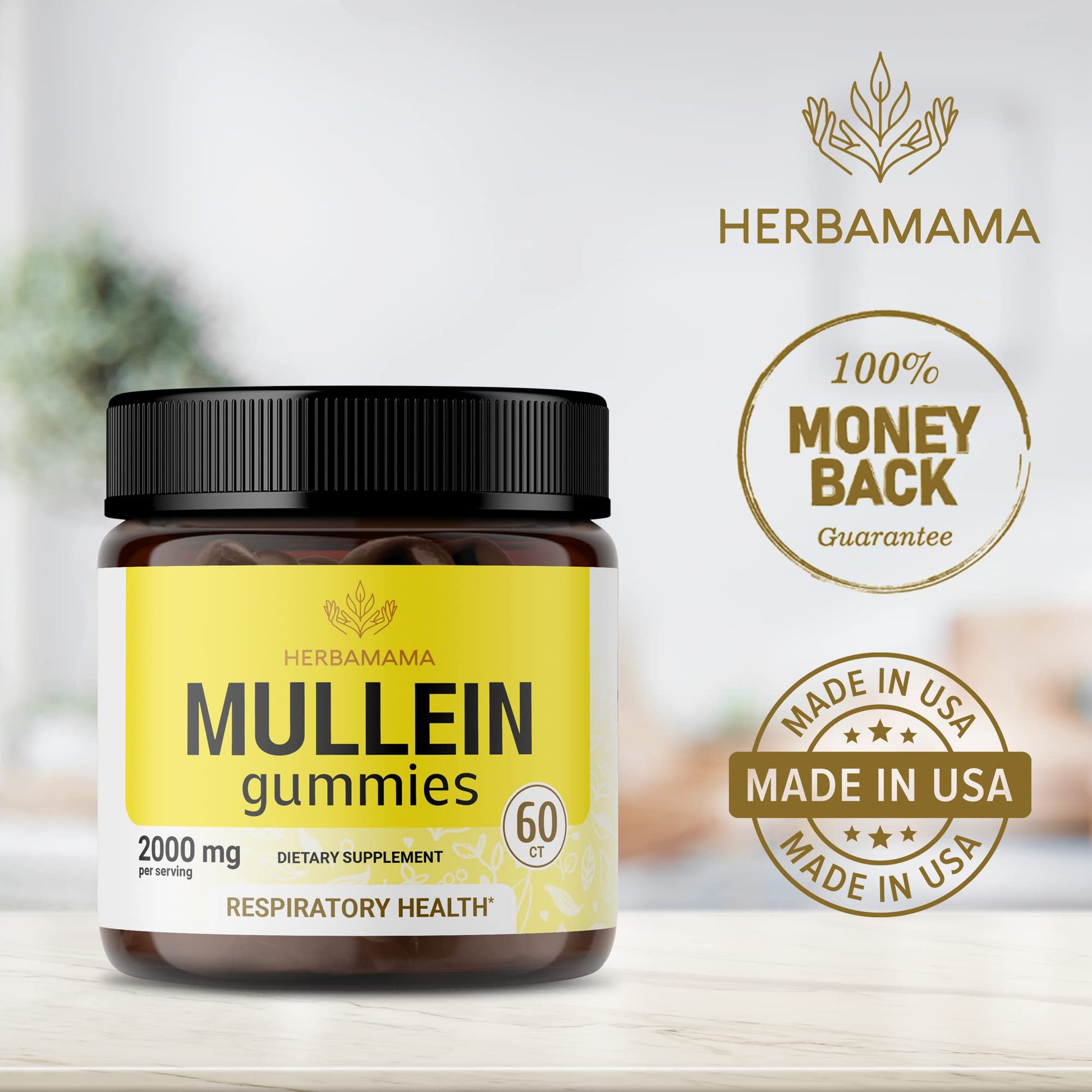 HERBAMAMA Mullein Gummies - Mullein Leaf Dietary Supplement for Respiratory HERBAMAMA buy supplements canada