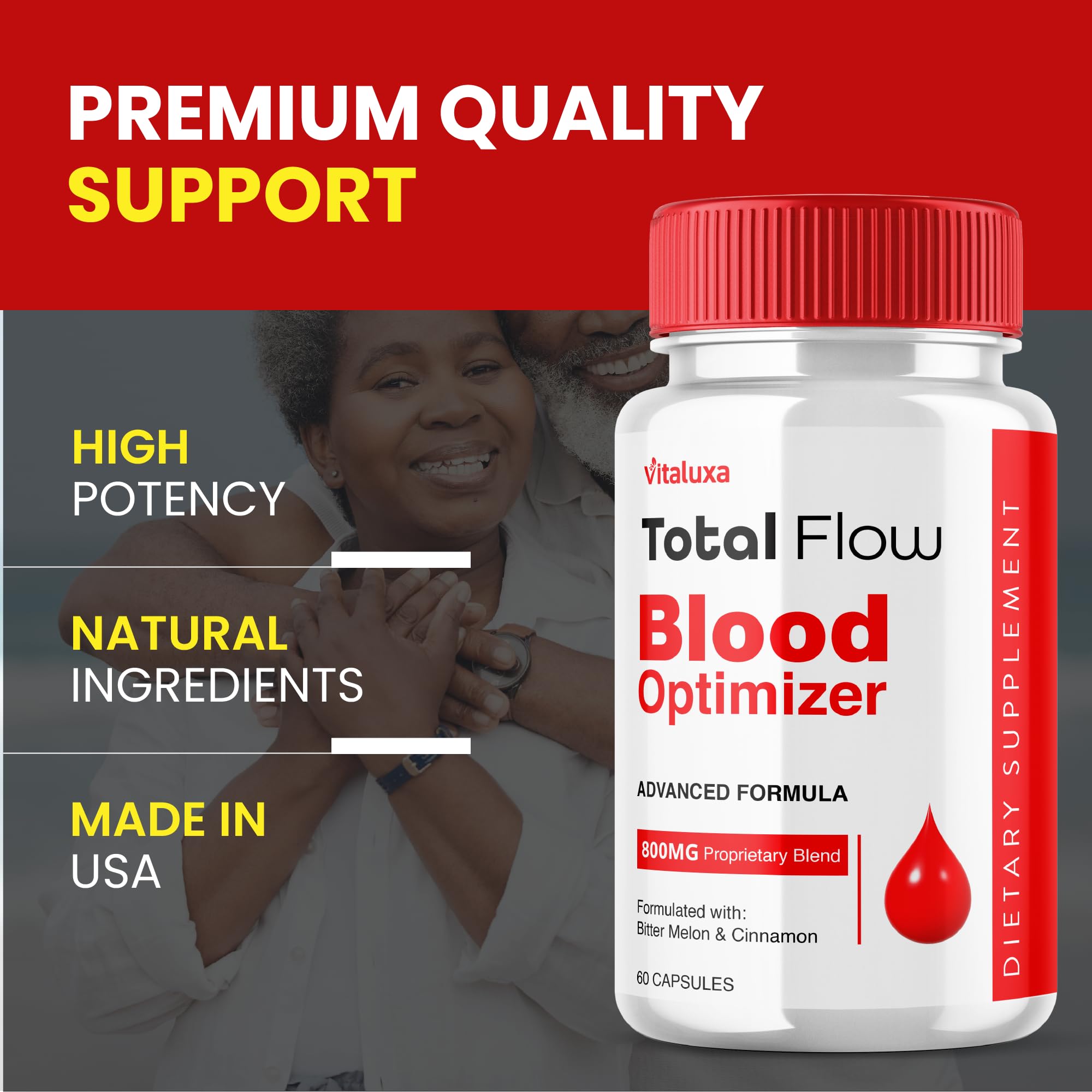 Total Flow Blood Balance, TotalFlow Blood Support Capsules Supplement Advanced Formula All Natural Optimizer Maximum Strength Daily Health Wellness, TotalFlo Premium Blend Pills (60 Capsules) Vitaluxa buy supplements canada