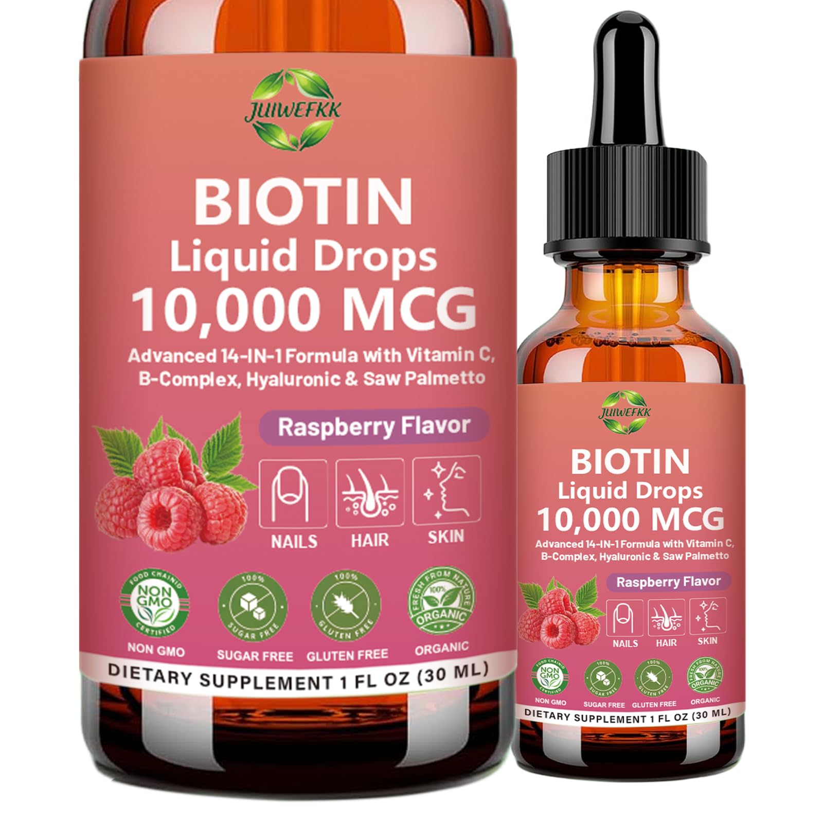 Pure Biotin 10000mcg Liquid Drop Optimal Solutions Hair Skin & Nails Vitamins Support w. Collagen Keratin Hyaluronic Acid Saw Palmetto, Biotin(Vitamin B7) for Hair Growth & Cellular Energy JUIWEFKK buy supplements canada