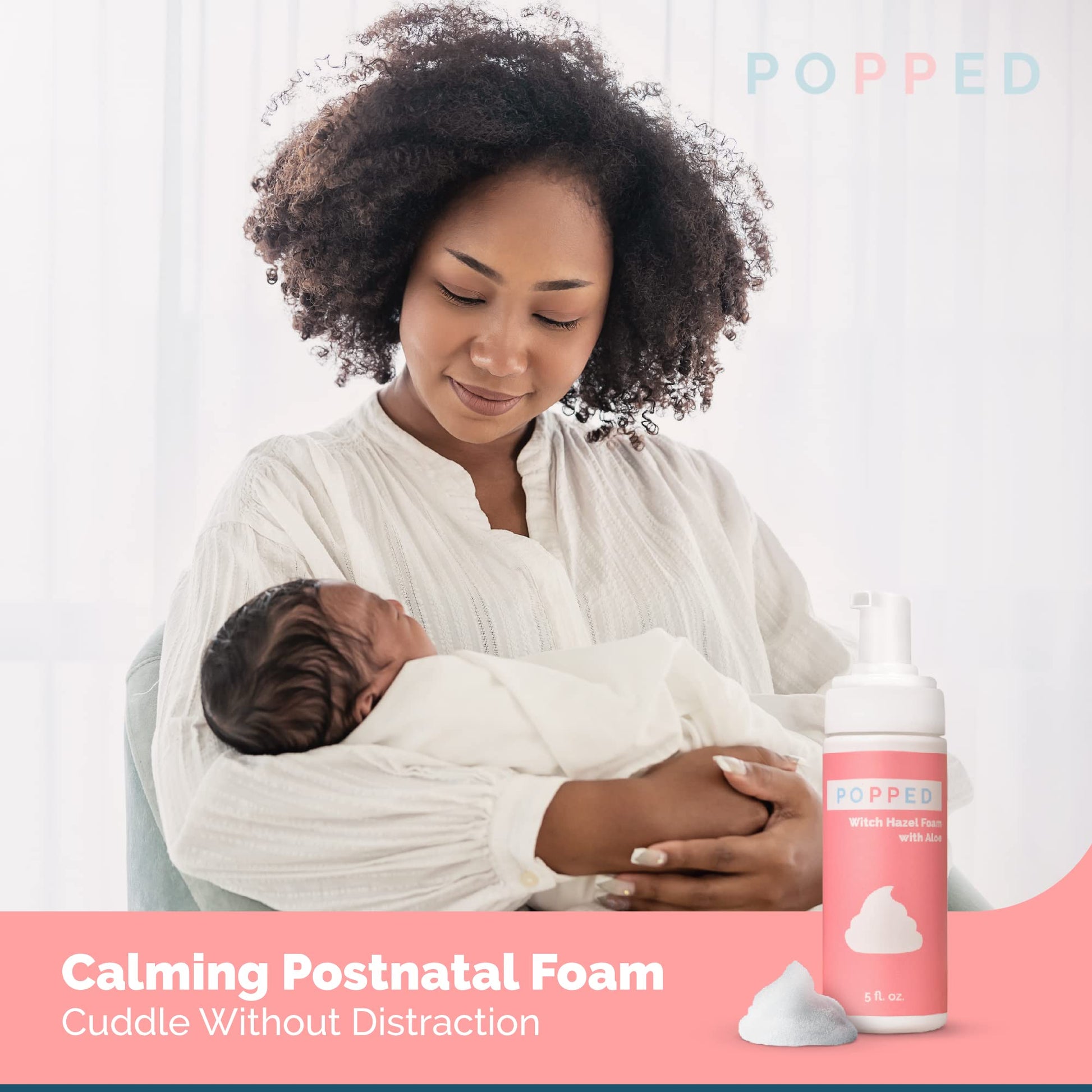 POPPED Witch Hazel Foam with Aloe (5 fl oz) | Perineal Healing Foam for Postpartum Care | Relieves Pain, Hemorrhoids, and Swelling After Birth | Postpartum Essential POPPED buy supplements canada