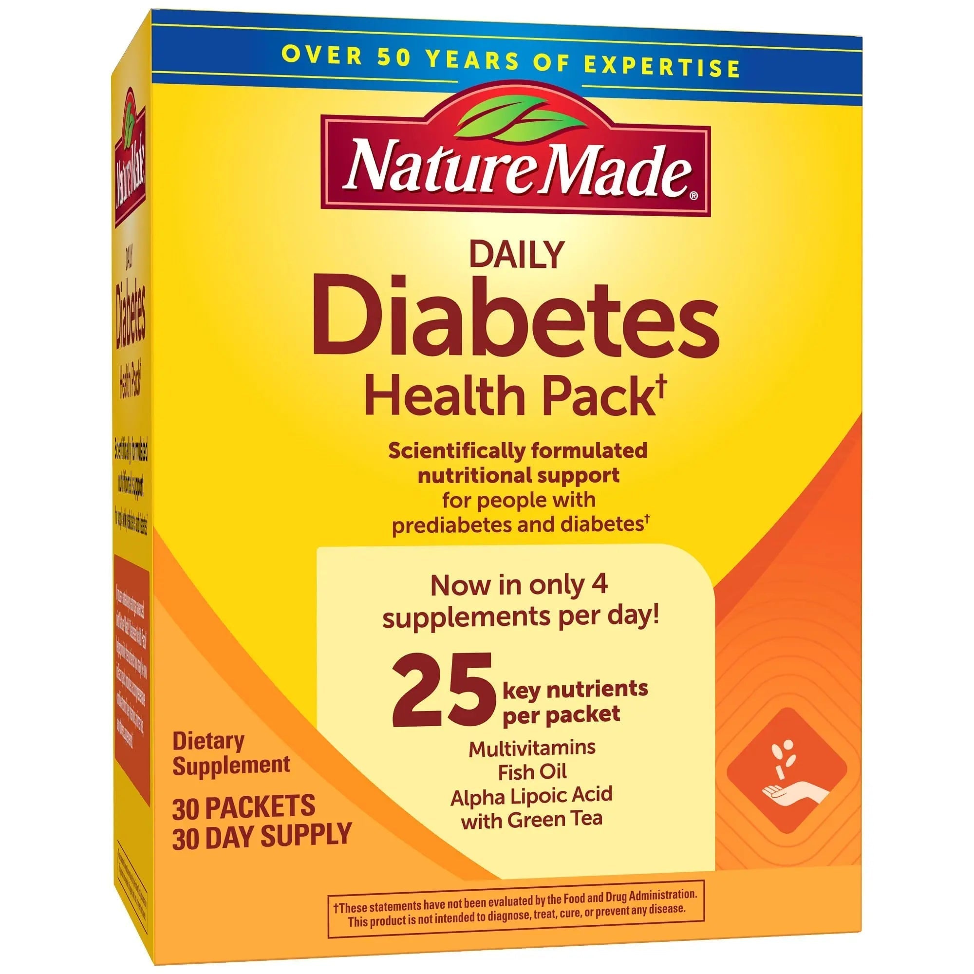 Nature Made Diabetes Health Pack, Daily Dietary Supplements for Nutritional Support, 30 Packets, 30 Day Supply Nature Made buy supplements canada