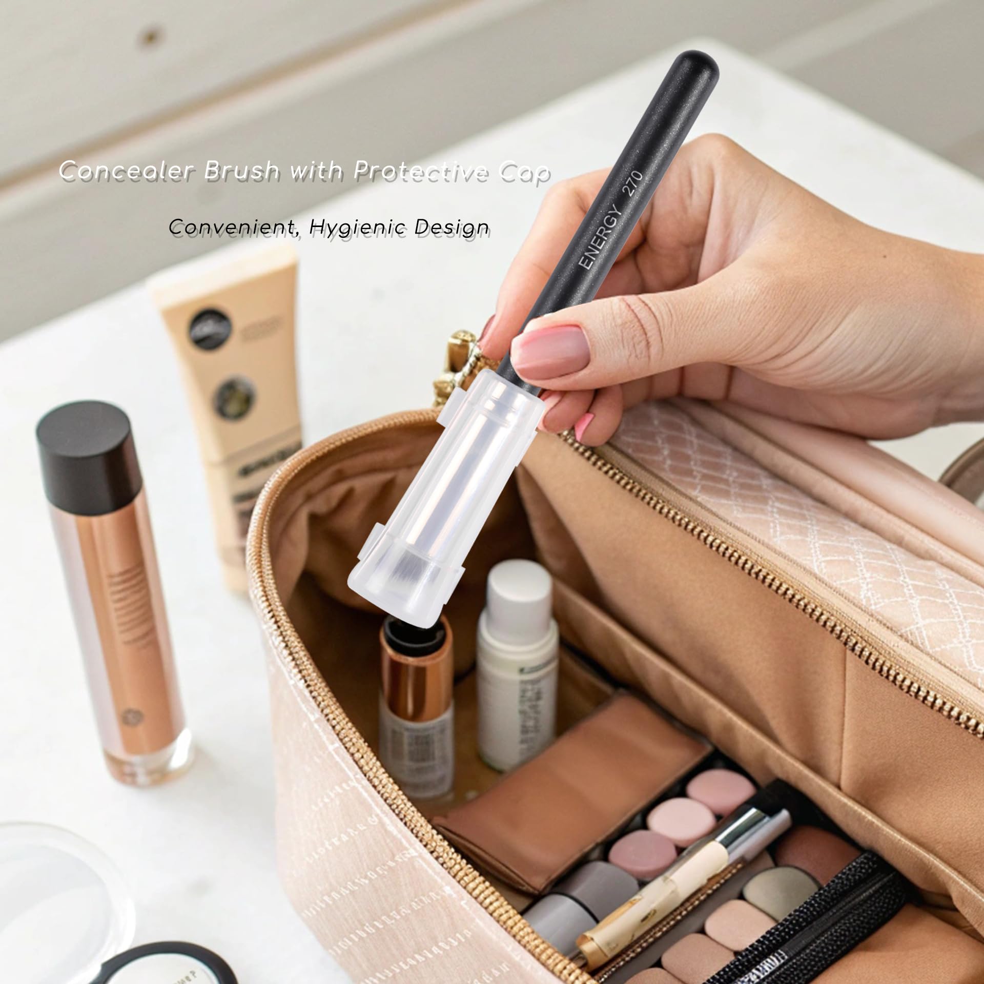 ENERGY Concealer Brush Under Eye Mini Angled Flat Top Kabuki Nose Contour Brush for Concealing Blending Setting Buffing with Powder Liquid Cream Cosmetic Pro Small Makeup Foundation brushes 270 ENERGY buy supplements canada