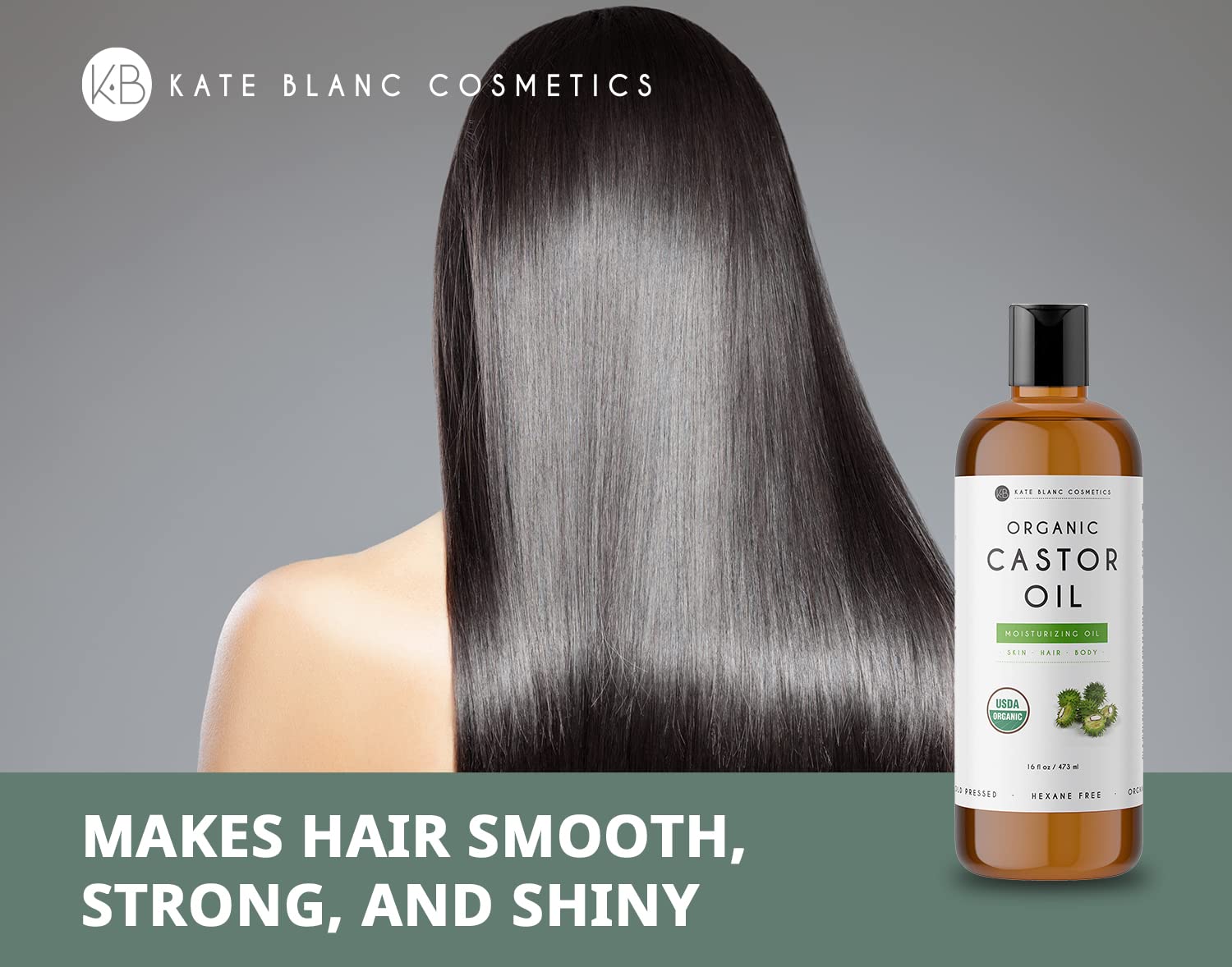 Kate Blanc Cosmetics Castor Oil 16oz - USDA Certified Organic. Cold-Pressed, 100% Pure Kate Blanc Cosmetics buy supplements canada