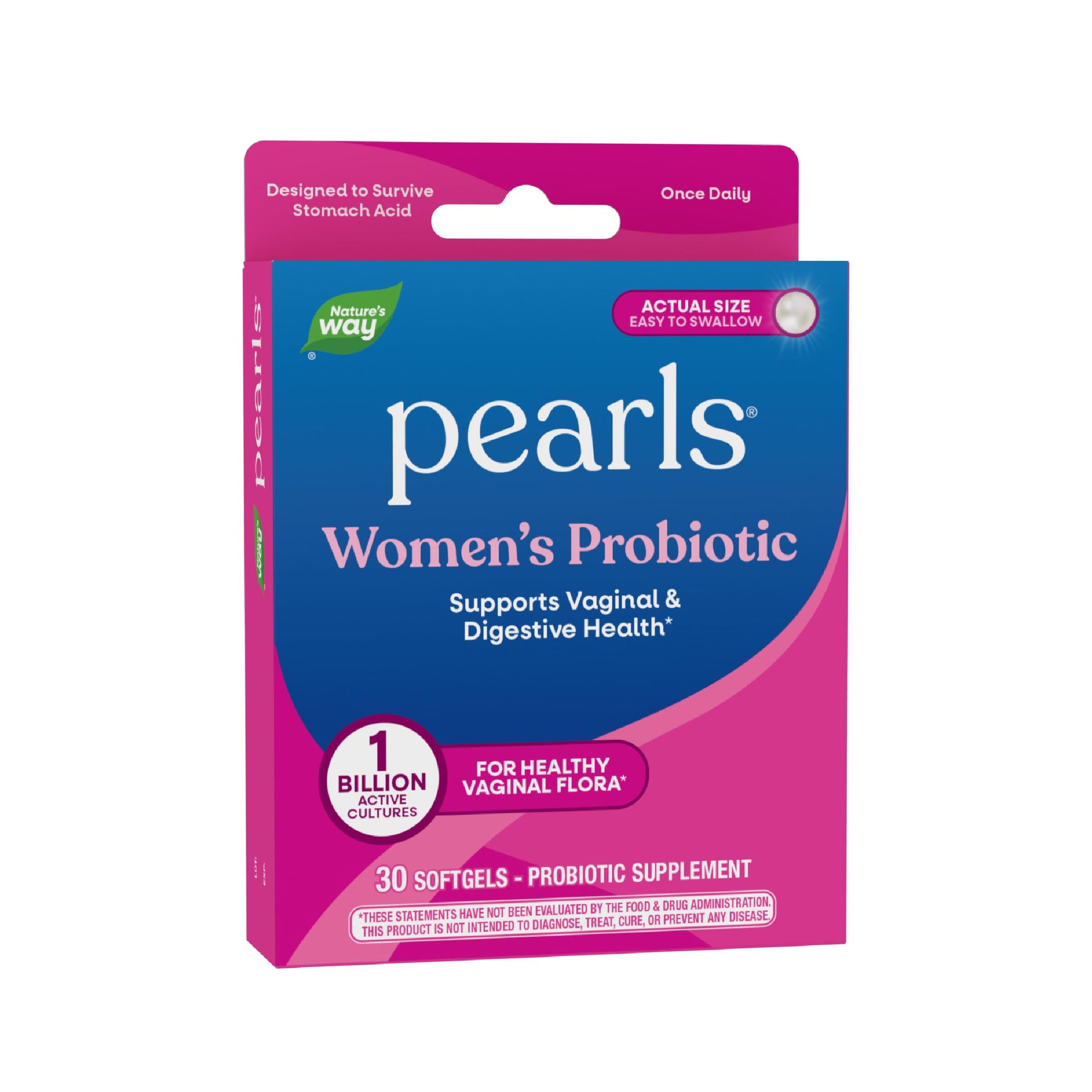 Nature's Way Pearls Women's Probiotic, Supports Women's and Digestive Health*, Protects Against Occasional Constipation & Bloating*, 1 Billion Live Cultures, 30 Softgels (Packaging May Vary) Nature's Way buy supplements canada