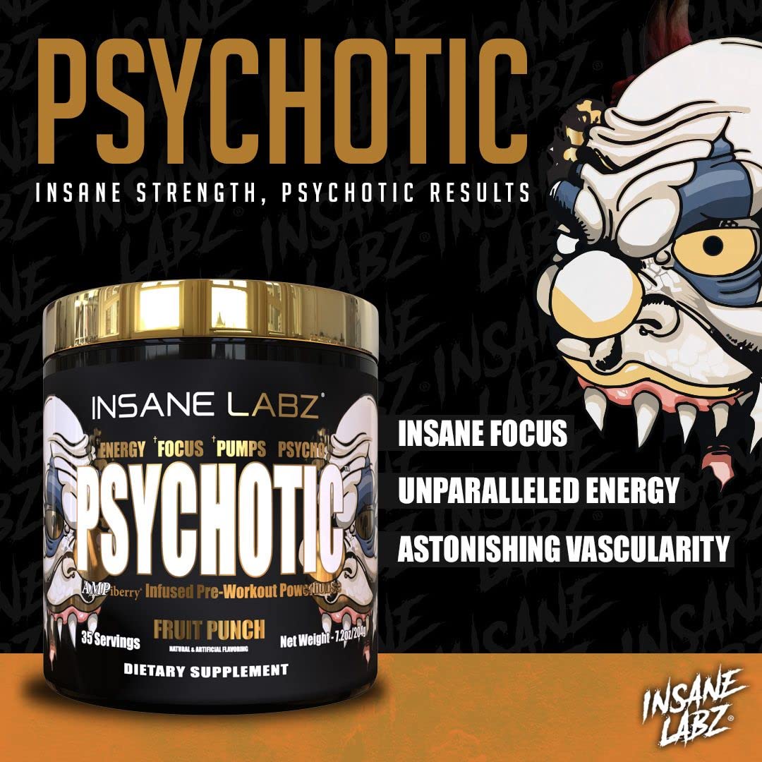 Insane Labz Psychotic Gold, High Stim Pre Workout Powder, Extreme Lasting Energy Insane Labz buy supplements canada