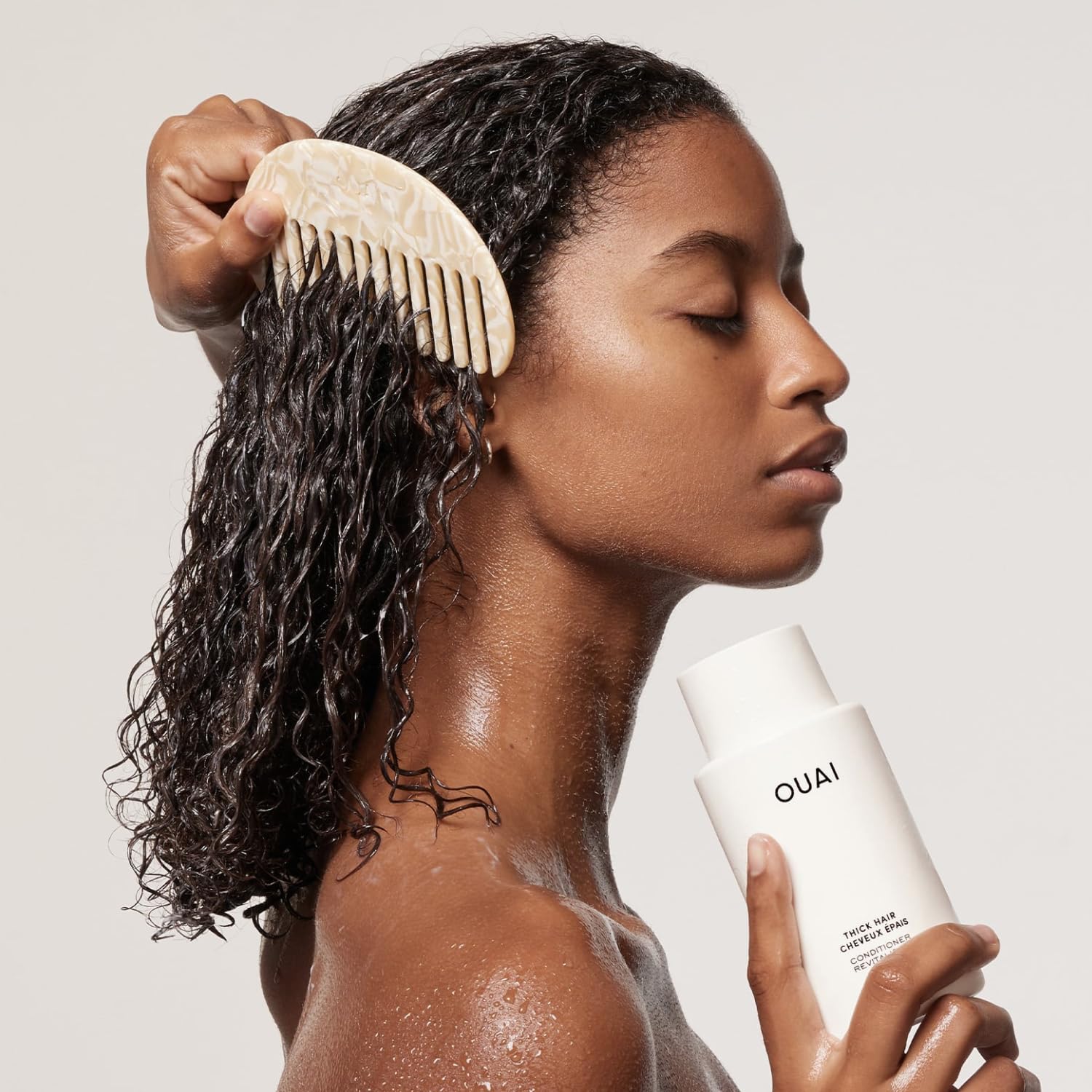 OUAI Thick Hair Conditioner Travel Size - Moisturizing Conditioner for Dry, Frizzy Hair - Keratin, Marshmallow Root, Shea Butter and Avocado Oil - Paraben, Phthalate and Sulfate Free (3 Oz) OUAI buy supplements canada