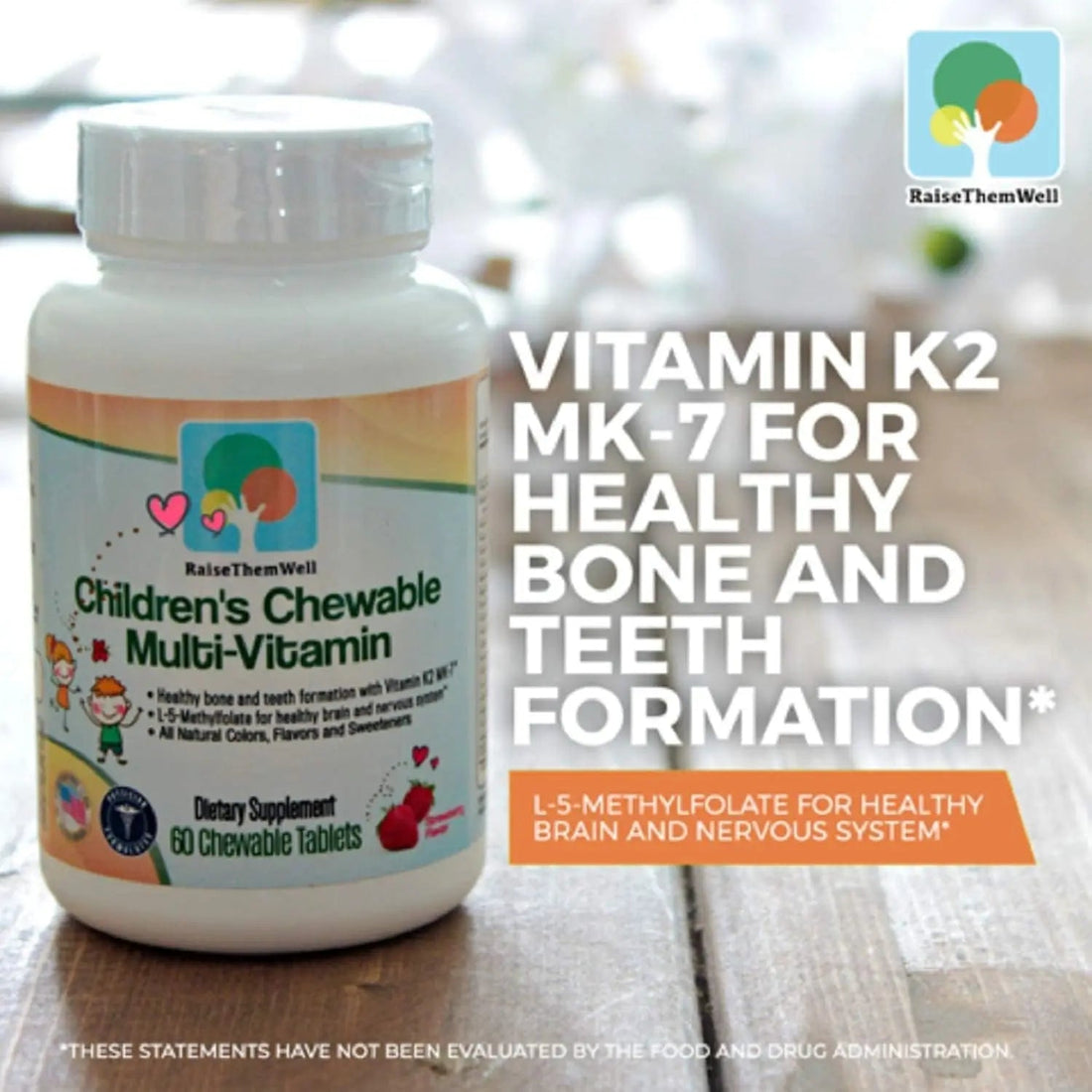 Raise Them Well Tasty Chewable Kids Multivitamin, All-Natural Colors, Flavors & Sweeteners, Daily Essential Vitamins for Children, Easy-to-Chew Vitamins, Strawberry Raise Them Well buy supplements canada