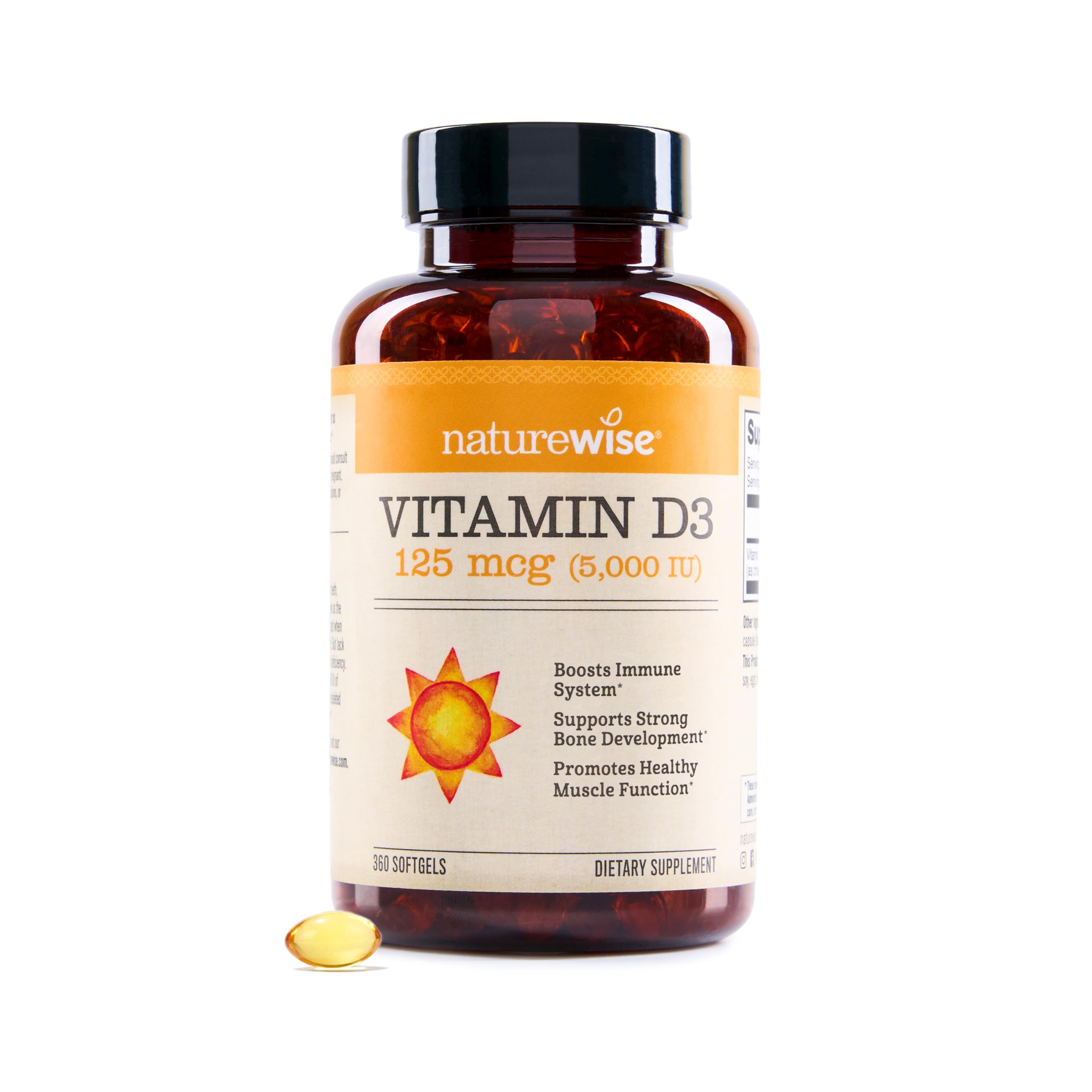 NatureWise Vitamin D3 5000iu (125 mcg) 1 Year Supply for Immune Support, Healthy Muscle Function, and Bone Health - Non-GMO NatureWise buy supplements canada