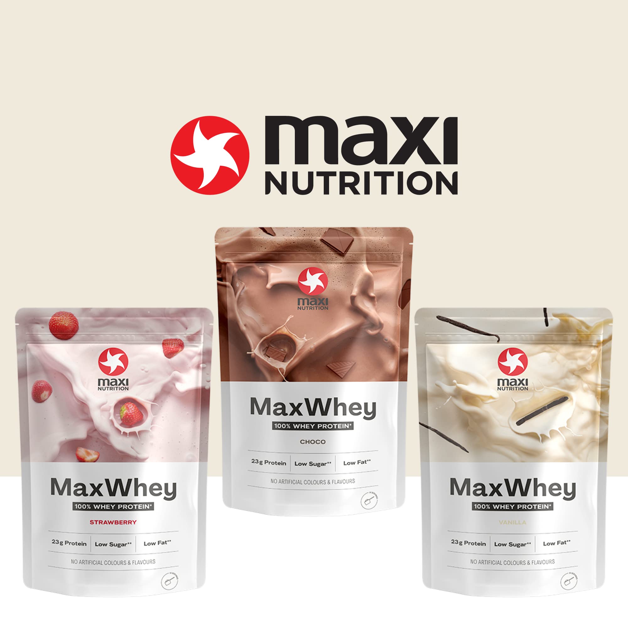 MaxiNutrition - MaxWhey - Whey Protein Powder Strawberry - Low-Fat - Low Sugar MaxiNutrition buy supplements canada