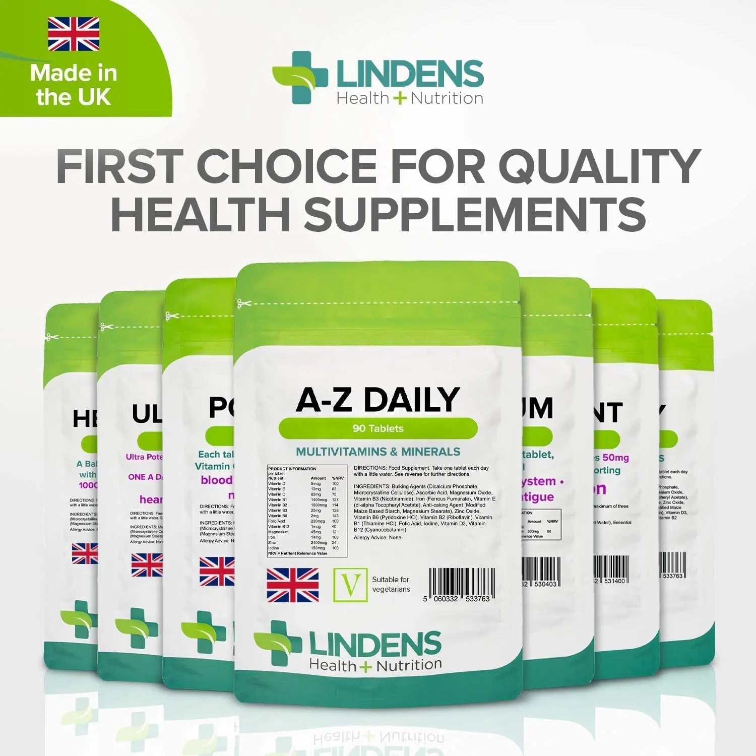 Multivitamin A-Z Daily Tablets 90 Tablets by Lindens Lindens buy supplements canada