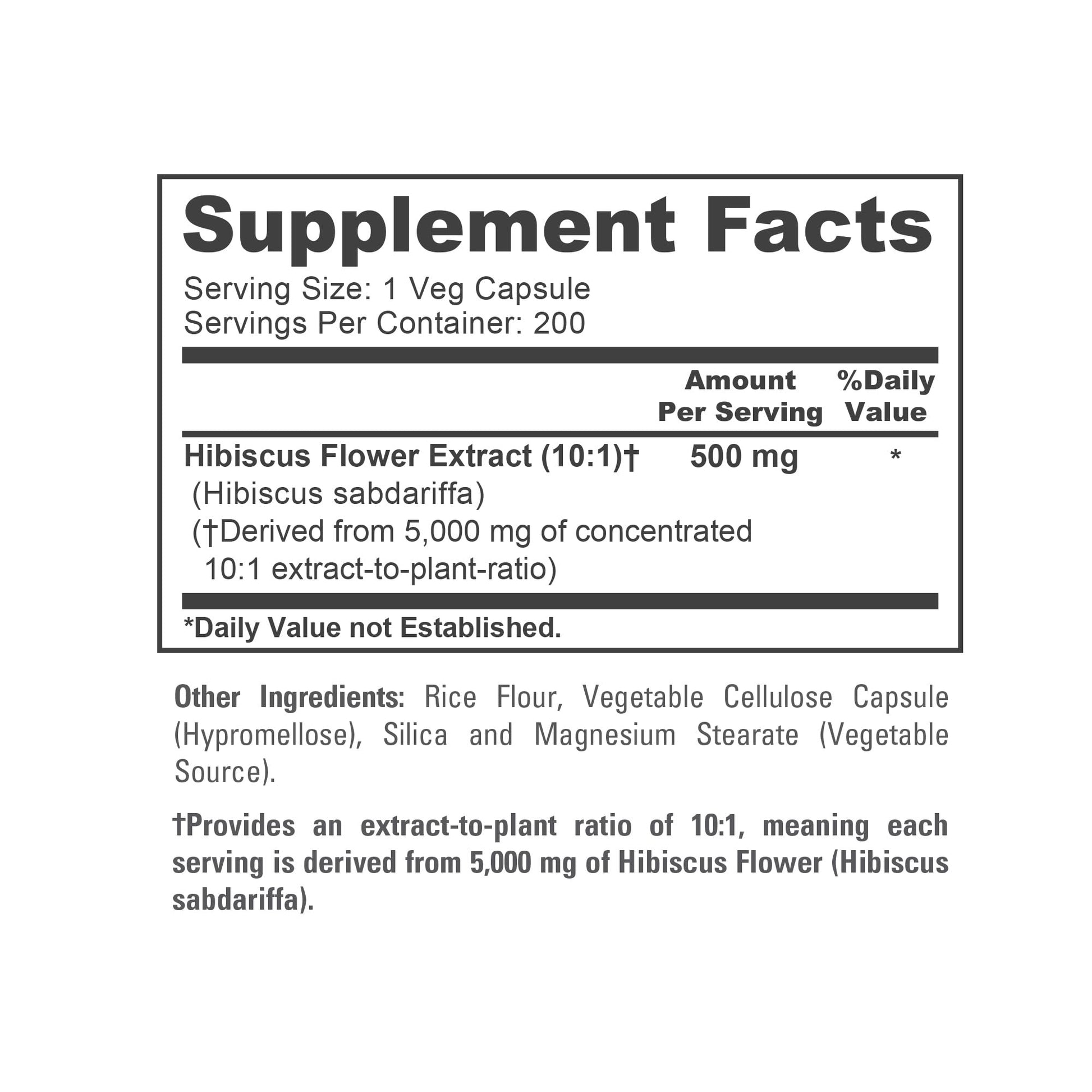 NusaPure Hibiscus Flower 10:1 Extract, 500 mg Equivalent to 5000mg 200 Vegetarian Caps (Non-GMO, Vegan) NusaPure buy supplements canada