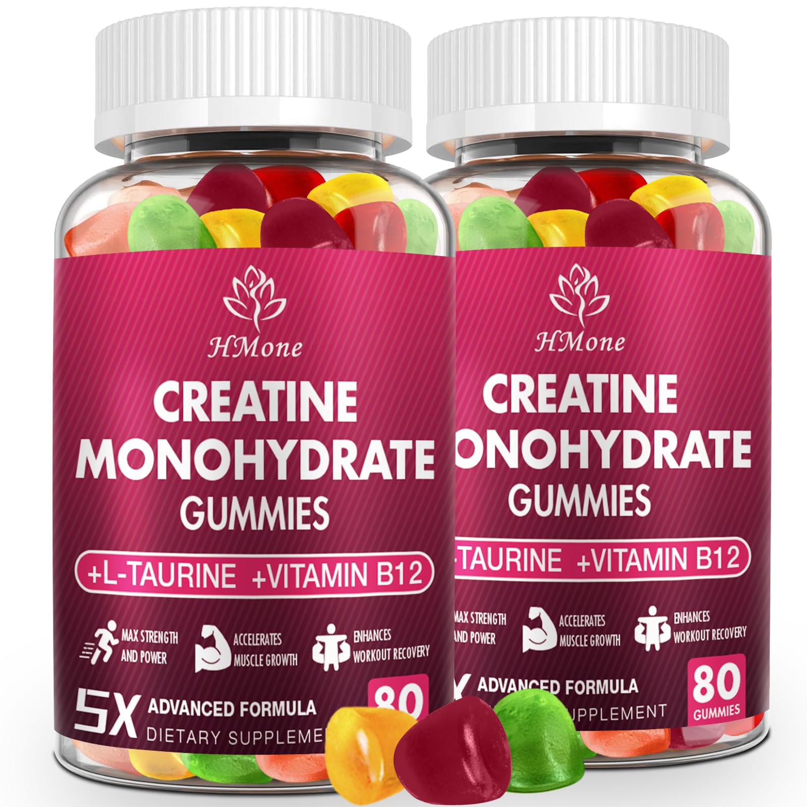 HMone Creatine Monohydrate Gummies - 5g for Men & Women, 160 Count and Creatine Chewable Supplements for Muscle Gain, Muscle Strength, Energy Boost HMone buy supplements canada