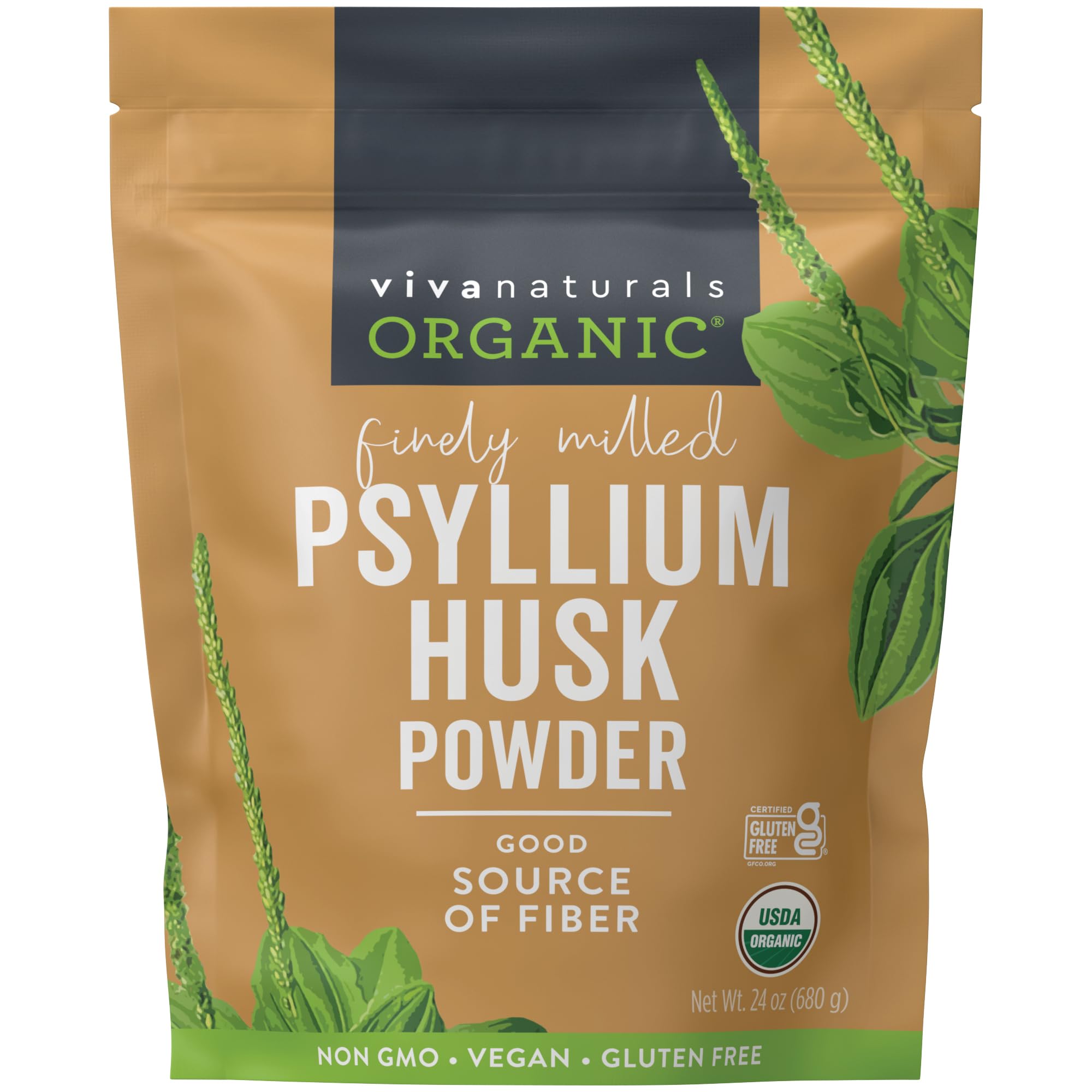 Viva Naturals Organic Psyllium Husk Powder, 24 oz – Finely Ground, Unflavored, Vegan, Keto, Paleo, Non-GMO Plant-Based Superfood, Good Source of Fiber for Gluten-Free Baking, Juices & Smoothies Viva Naturals buy supplements canada