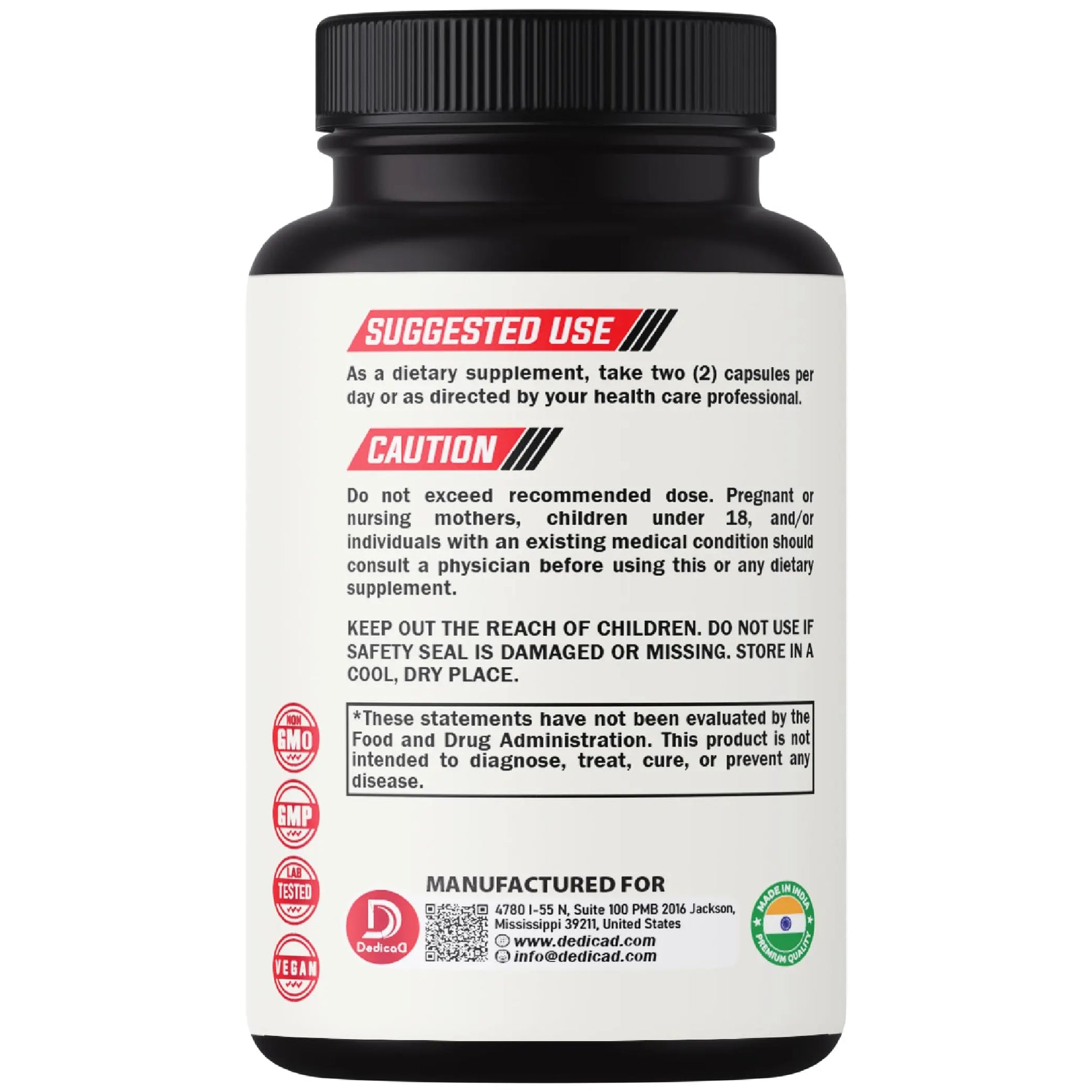 DEDICAD 13in1 Ceylon Cinnamon Capsules - 200 Capsules with Chromium Picolinate, Biotin, Grape Seed, Elderberry & More DEDICAD buy supplements canada