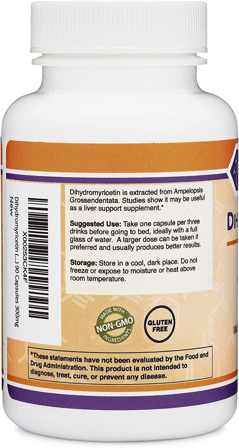 Dihydromyricetin (DHM) 50 Capsules, 300mg, Liver Support Supplement (Third Party Double Wood Supplements buy supplements canada