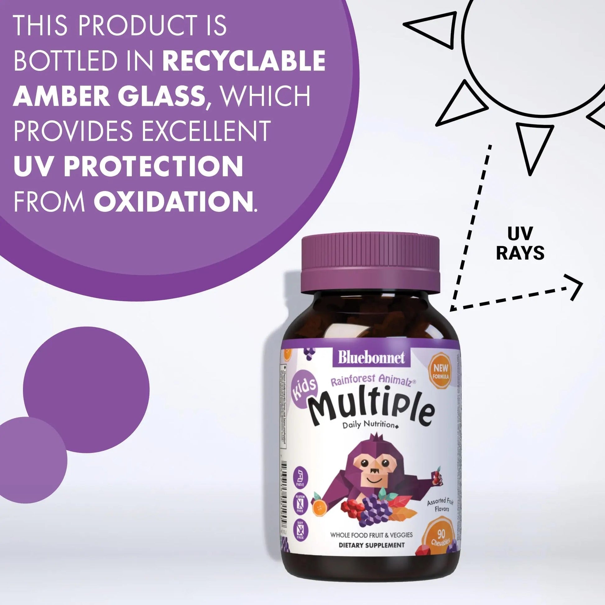 Bluebonnet Nutrition Rainforest Animalz Whole Food Based Multiple Chewable Tablets, Kids Multivitamin & Mineral, Vitamin C, D3, Iron BlueBonnet buy supplements canada