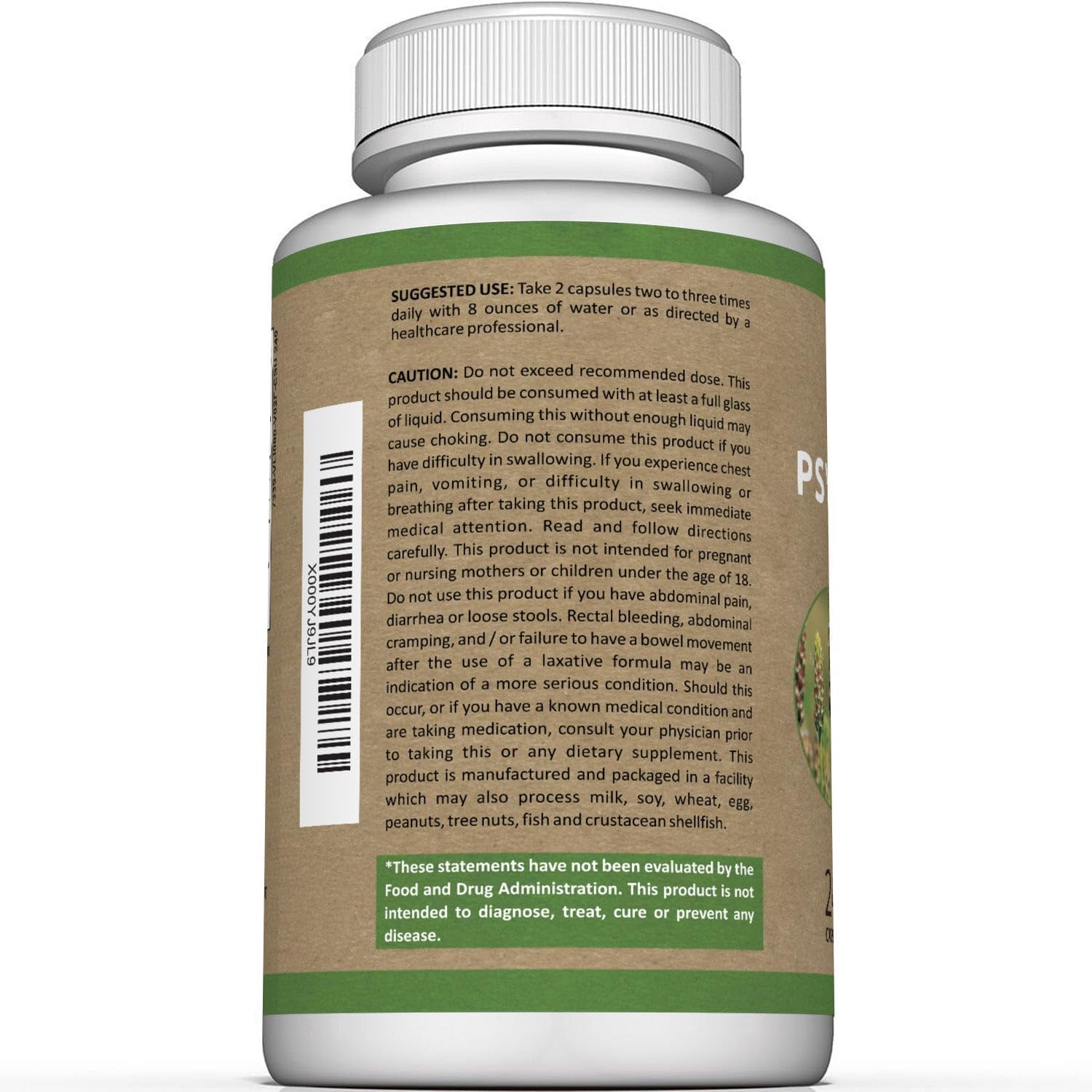 Premium Psyllium Husk Fiber Supplement 1450mg, 240 Capsules Sunergetic buy supplements canada