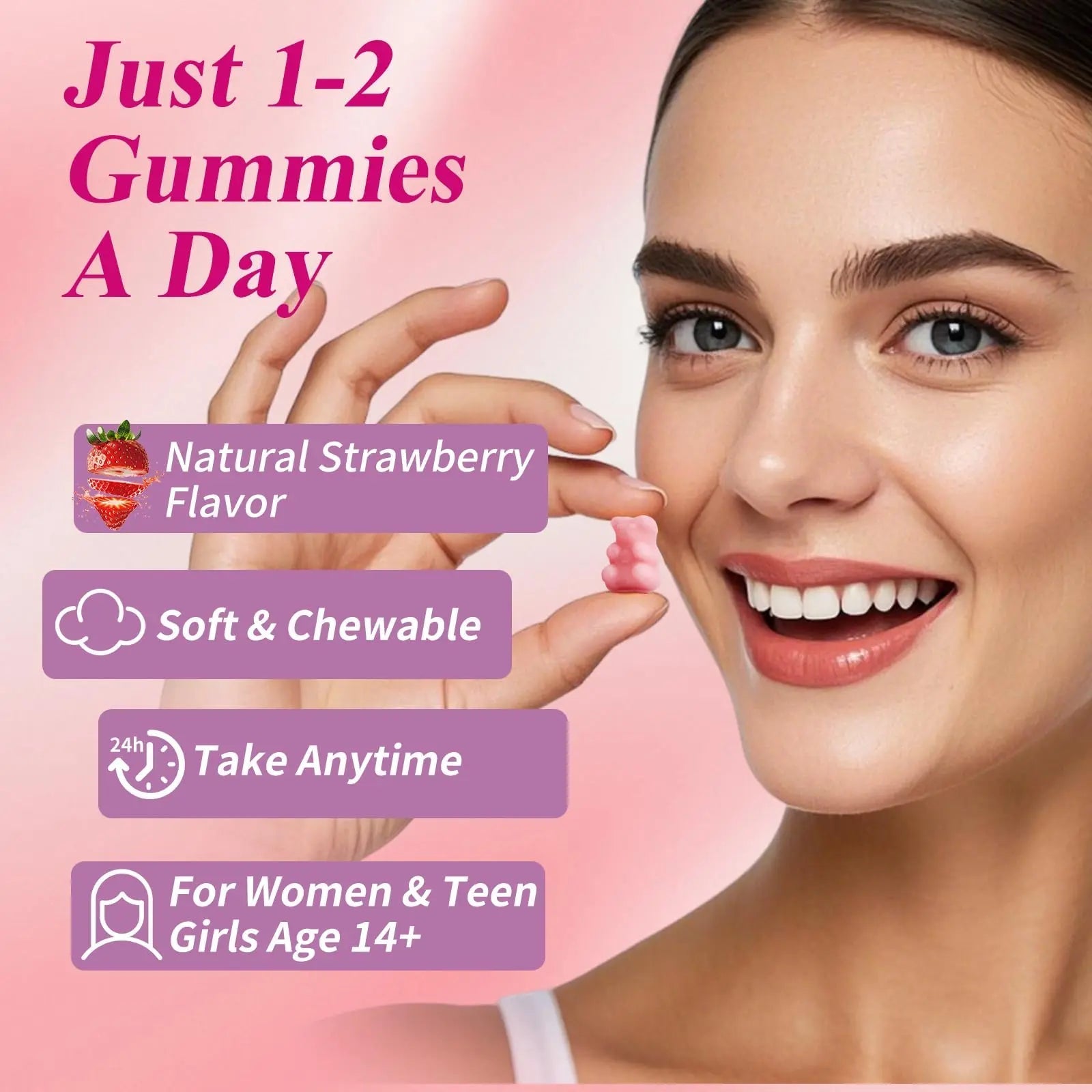 Vccvaa Sugar Free Multivitamin Gummies for Women 14+ with Iron, Inositol, Folate, Vitamins A C D3 E B12 K2, Herbal & Mineral Blend Vccvaa buy supplements canada