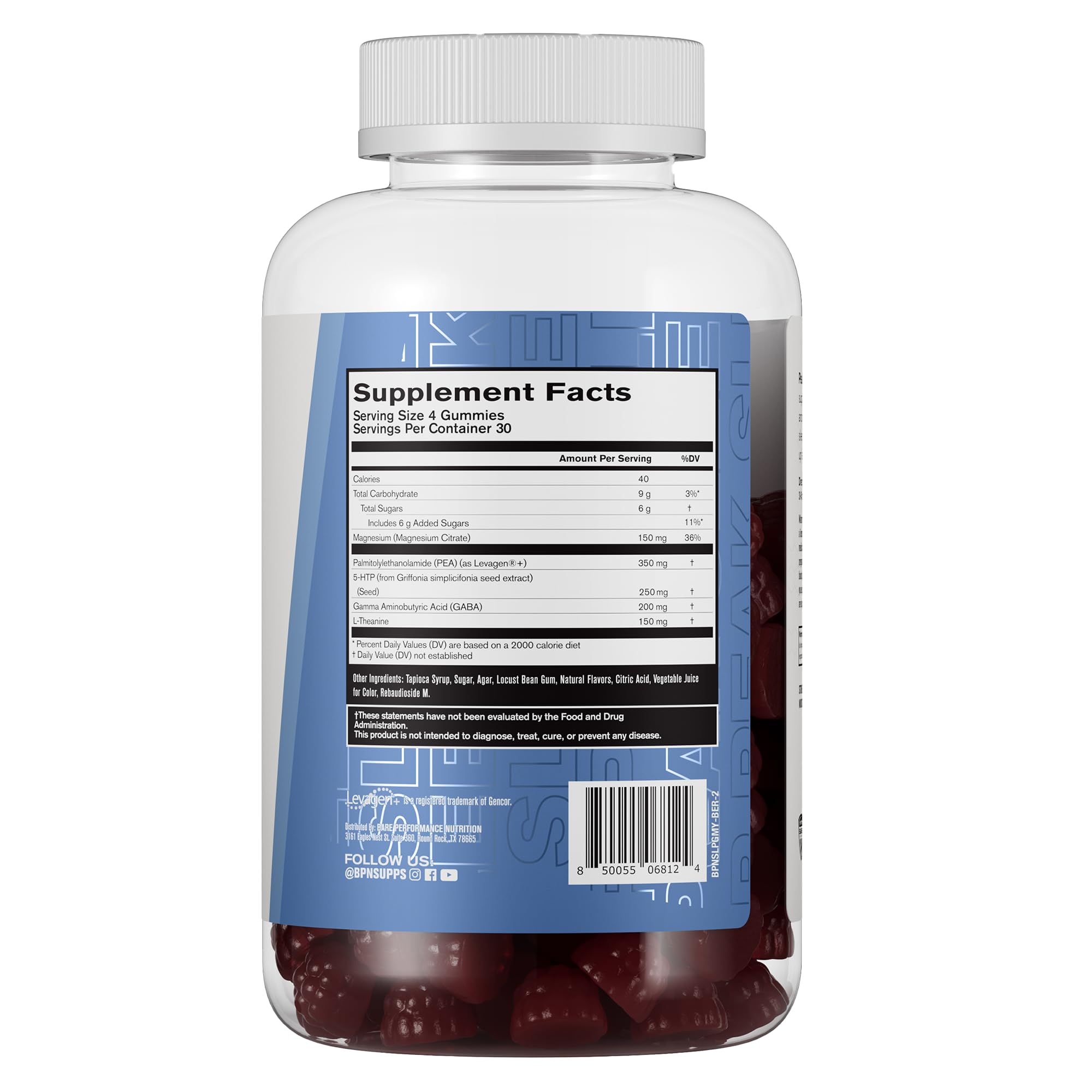 BARE PERFORMANCE NUTRITION, BPN Peak Sleep Gummy, Sleep Aid & Recovery Support Supplement, 30 Servings, Berry BARE PERFORMANCE NUTRITION buy supplements canada