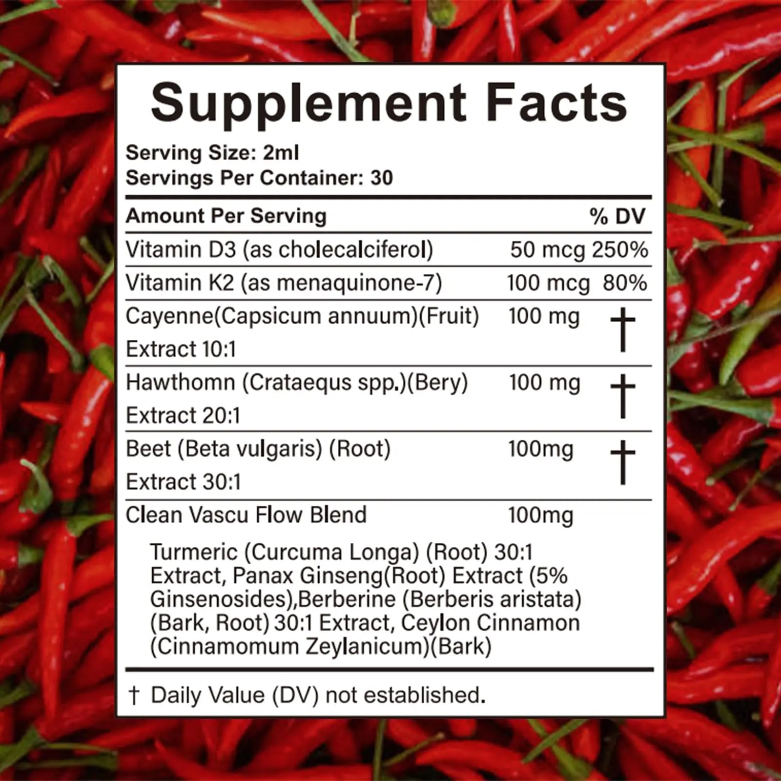 Velestoff Cayenne Pepper Drops, Cayenne Circulation Blend with Hawthorn Beet Root Turmeric Vitamin K2 D3 - Vegan, Non-GMO - 2FL.OZ (1 PCS) Velestoff buy supplements canada