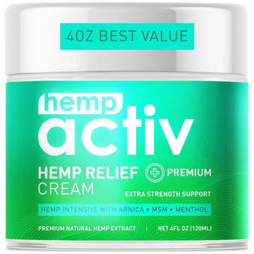 HEMPACTIV Cooling Hemp Cream – Menthol, MSM & Arnica – Fast-Absorbing, Non-Greasy Formula for Muscles & Joints – 4oz Best-Value Size HEMPACTIV buy supplements canada