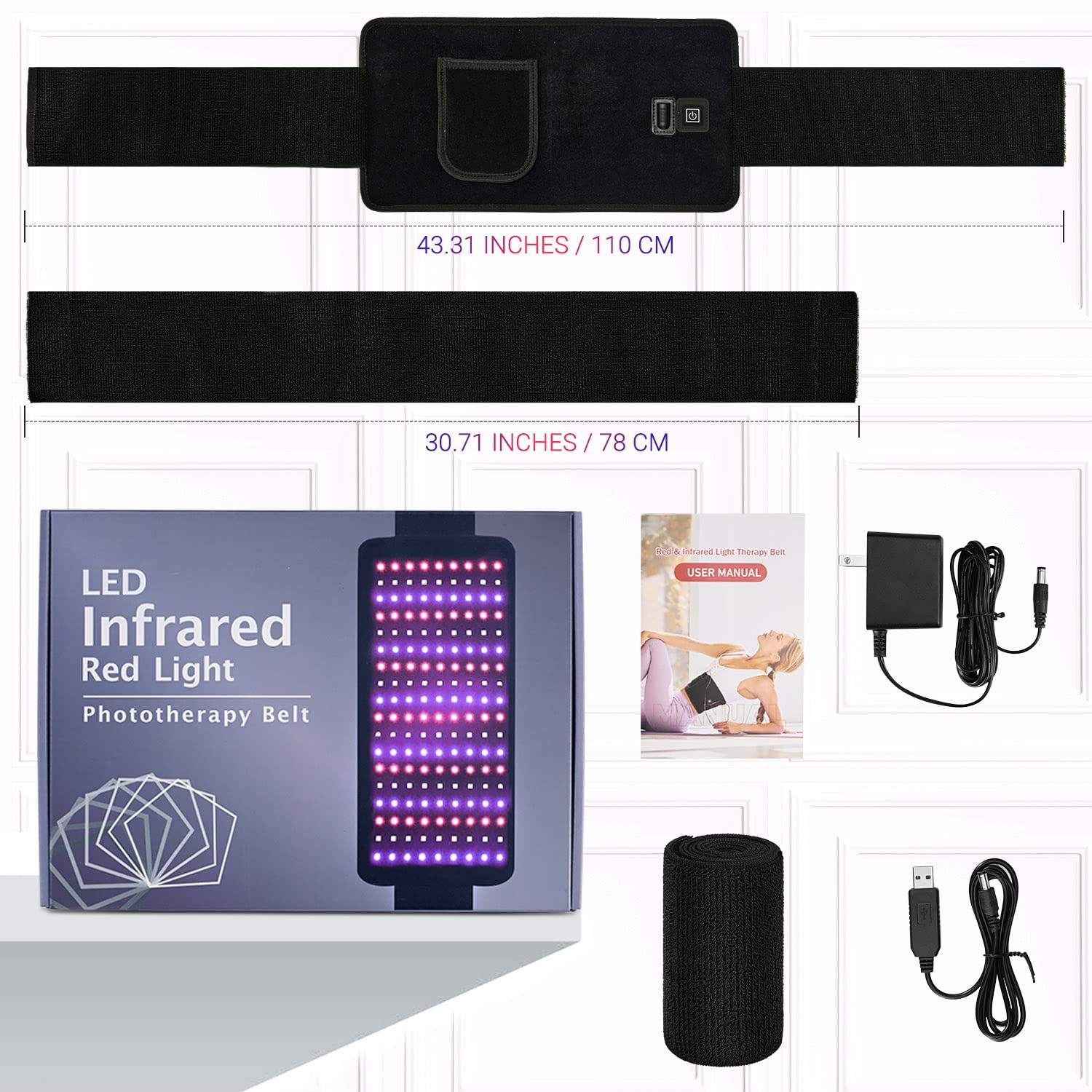LPSAFP Red Light Therapy Belt for Body, Wearable Device with Blue, red and Near Infrared Light LPSAFP buy supplements canada