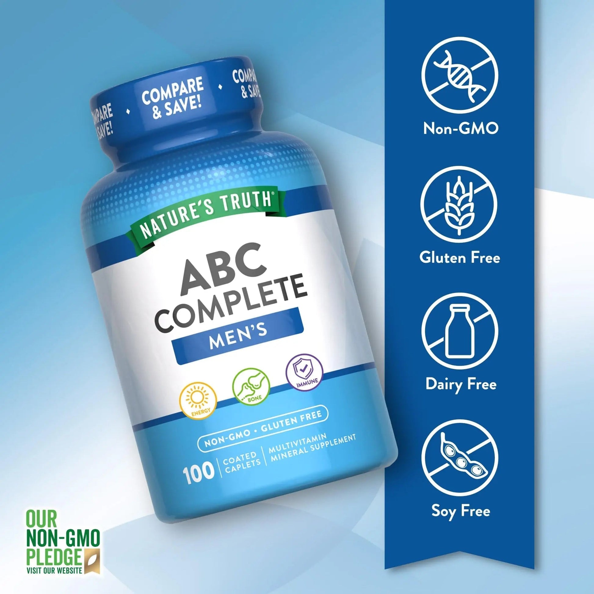 Nature's Truth Multivitamin for Men | with Iron, Vitamins A, C, D & E | 100 Caplets | Non-GMO & Gluten Free for Adults Nature's Truth buy supplements canada