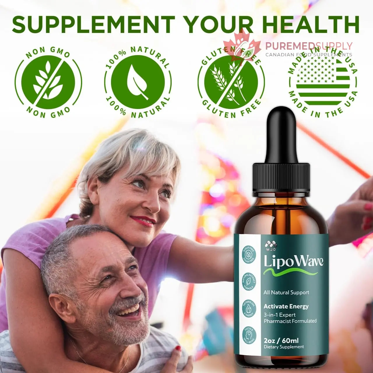 (2 Pack) Lipowave Drops, Official LipoWave Drops with All Natural Ingredients, Advanced Overall Health and Wellness Vitamin Supplement Formula for Maximum Strength Multivitamin Support (60 Servings) MJO buy supplements canada
