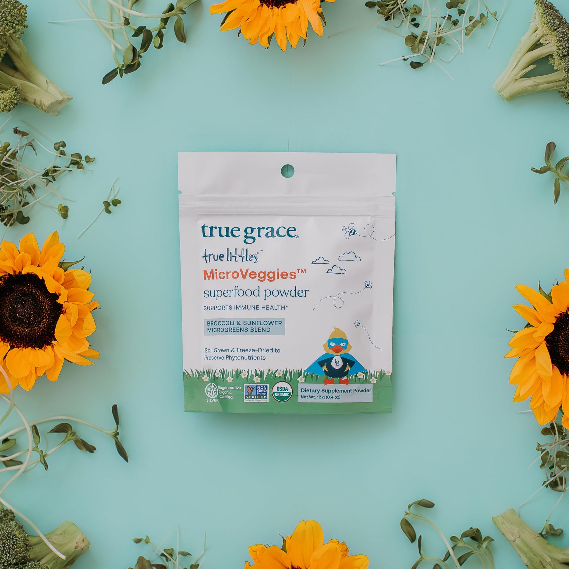 True Grace True Littles MicroVeggies - 0.4 oz - Kids Daily Superfood Powder for Immune Health - Gluten & Soy Free, Vegan, Regenerative Organic Certified - 30 Servings True Grace buy supplements canada