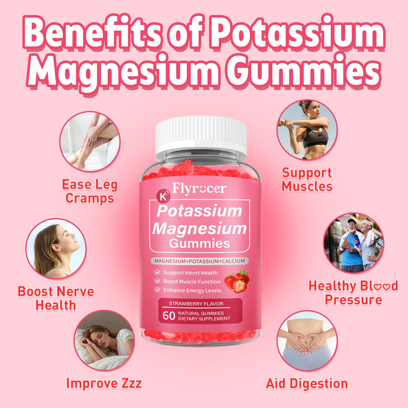 2 Pack Potassium Magnesium Gummies for Men & Women, Potassium Magnesium Supplement for Leg Cramps, Muscle Health, & Electrolyte Balance, Strawberry Flavor, 120 Gummies Flyrocer buy supplements canada