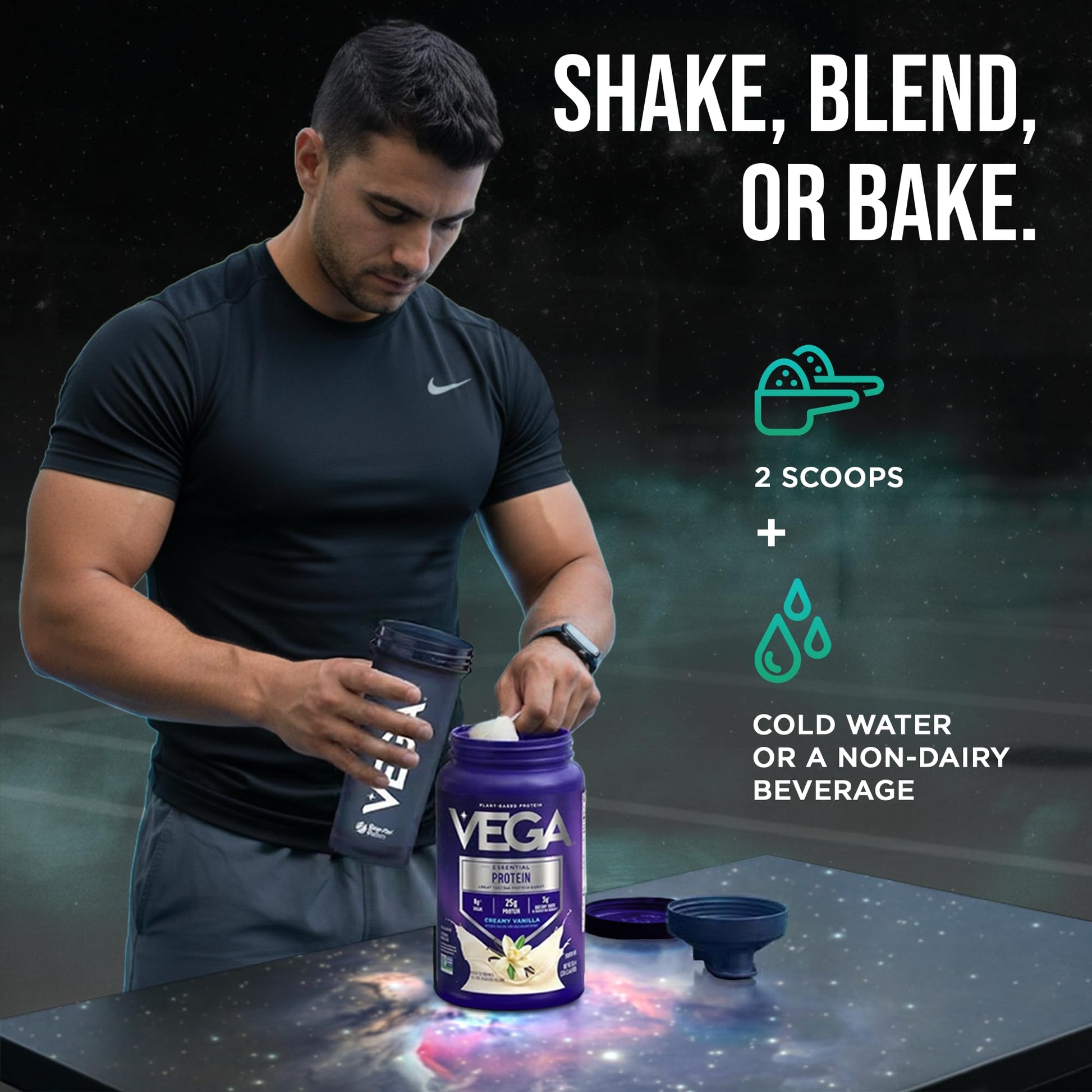 Vega Essential Protein – 25g Plant Based Protein Powder, Creamy Vanilla, Vegan for a Dairy-Free Vanilla Shake – Large Tub, 32.5oz (20 Servings) Vega buy supplements canada