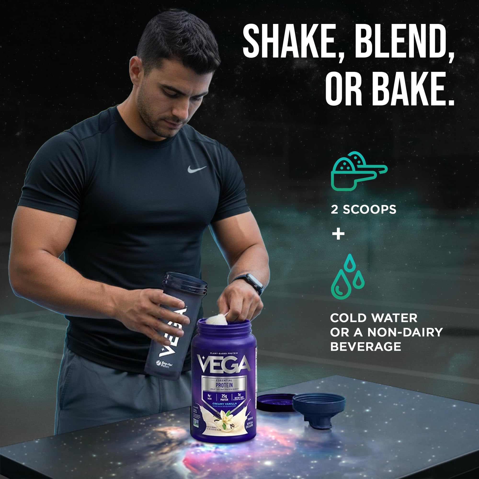 Vega Essential Protein – 25g Plant Based Protein Powder, Creamy Vanilla, Vegan for a Dairy-Free Vanilla Shake – Large Tub, 32.5oz (20 Servings) Vega buy supplements canada