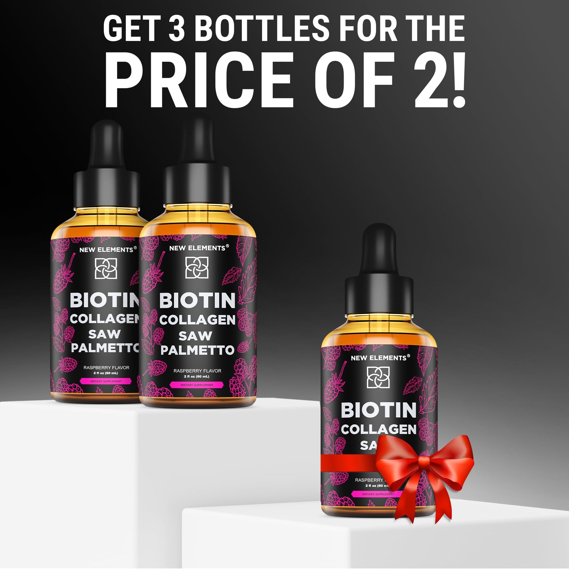 Liquid Biotin with Collagen & Saw Palmetto Extract for Women and Men | Hair Growth New Elements buy supplements canada
