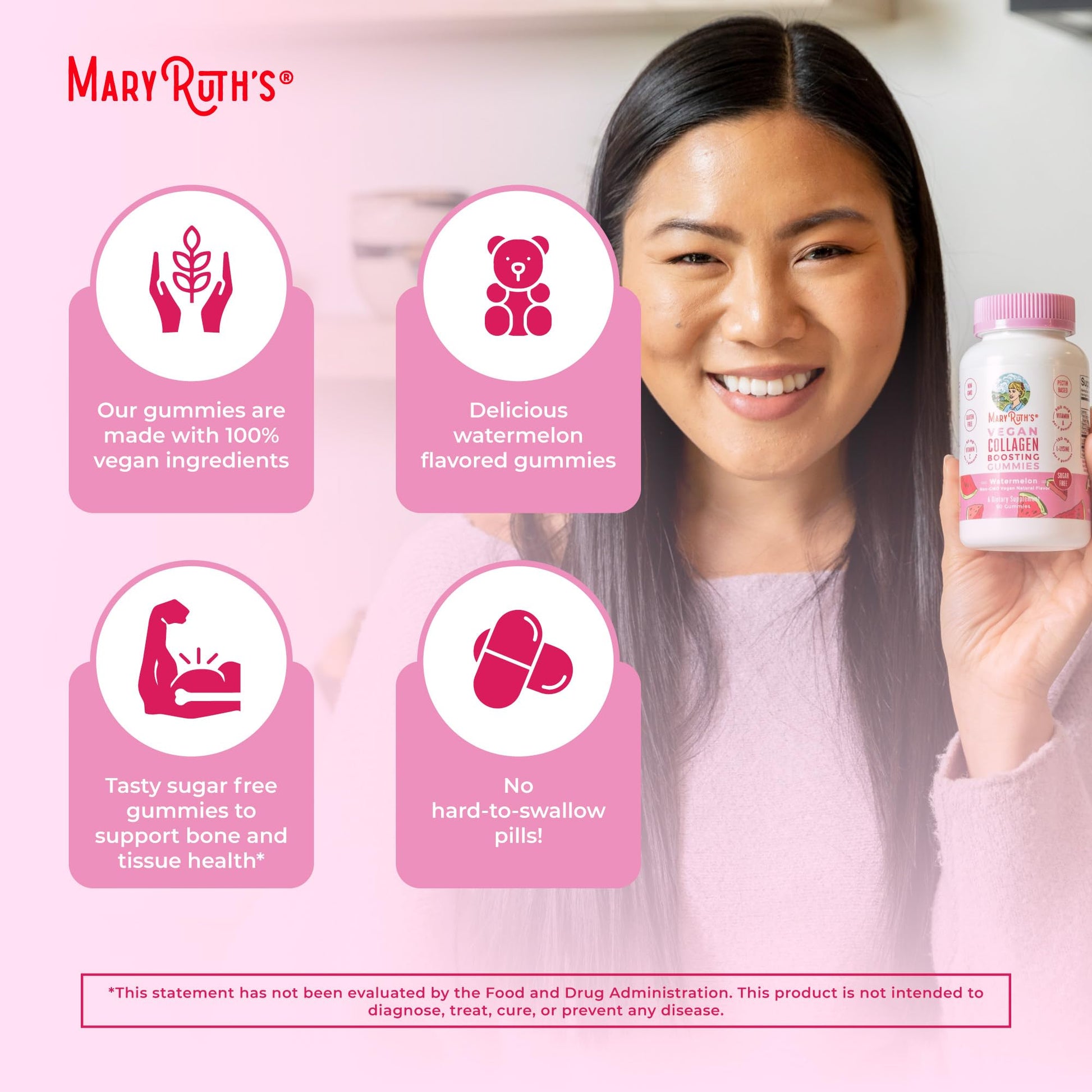 MaryRuth Organics Vegan Collagen for Women & Men, Collagen Boosting Gummies, Skin Care, Lysine, Vitamin C, Vitamin A, Amla, Supplement for Hair & Skin, Vegan, Non-GMO, Gluten Free, 90 Servings MARYRUTH'S buy supplements canada