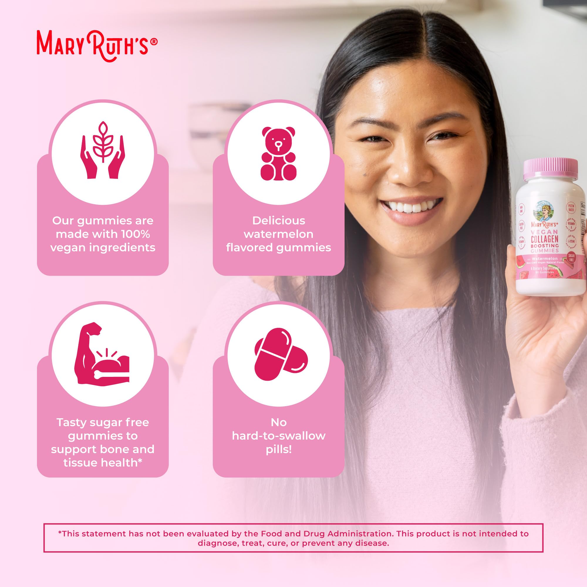 MaryRuth Organics Vegan Collagen for Women & Men, Collagen Boosting Gummies, Skin Care, Lysine, Vitamin C, Vitamin A, Amla, Supplement for Hair & Skin, Vegan, Non-GMO, Gluten Free, 90 Servings MARYRUTH'S buy supplements canada