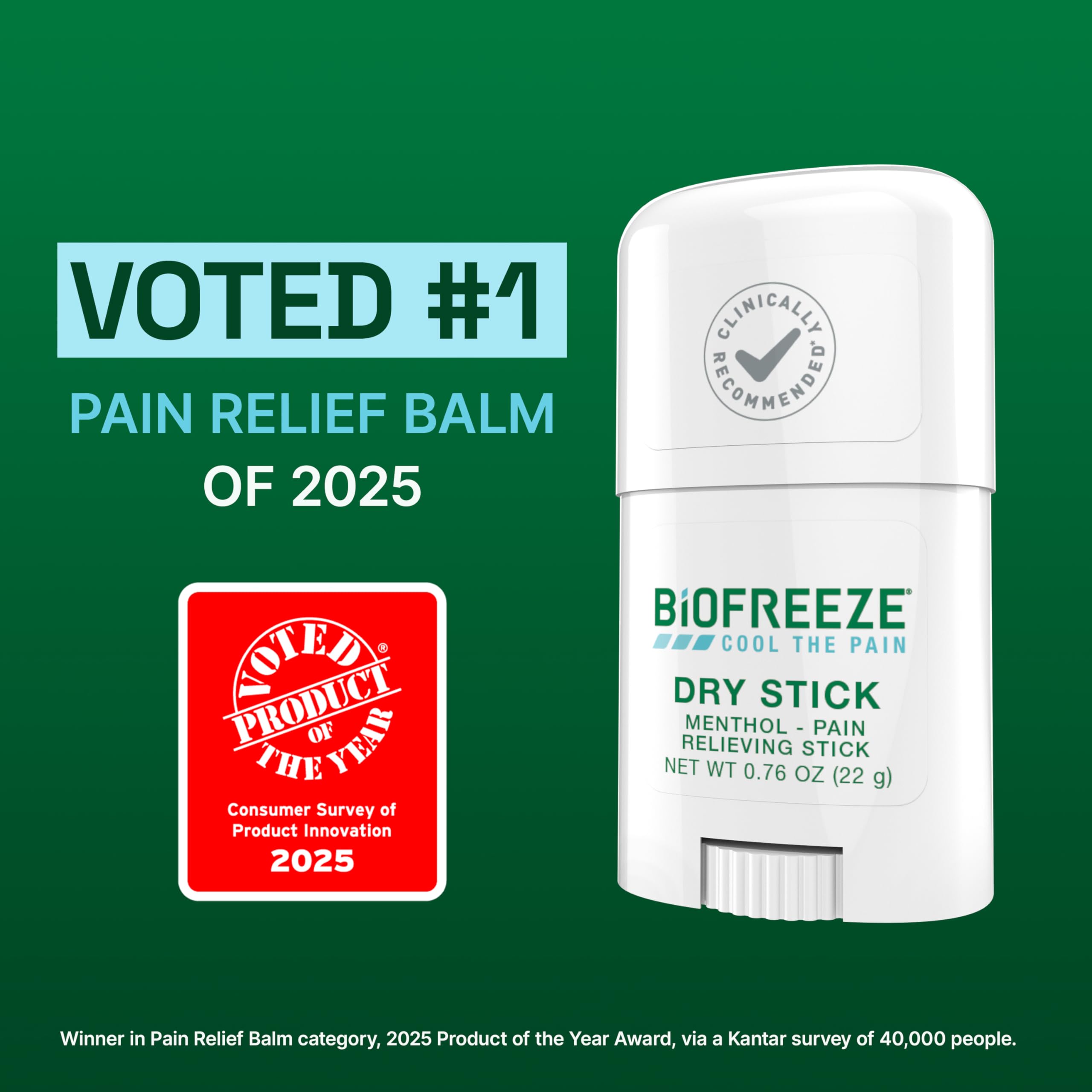Biofreeze Dry Stick, Mess-Free Relief for Neck, Shoulder, Knee, Hip, Hand & Joint, Cooling Menthol Pain Relief Stick, Up to 100 Uses Biofreeze buy supplements canada