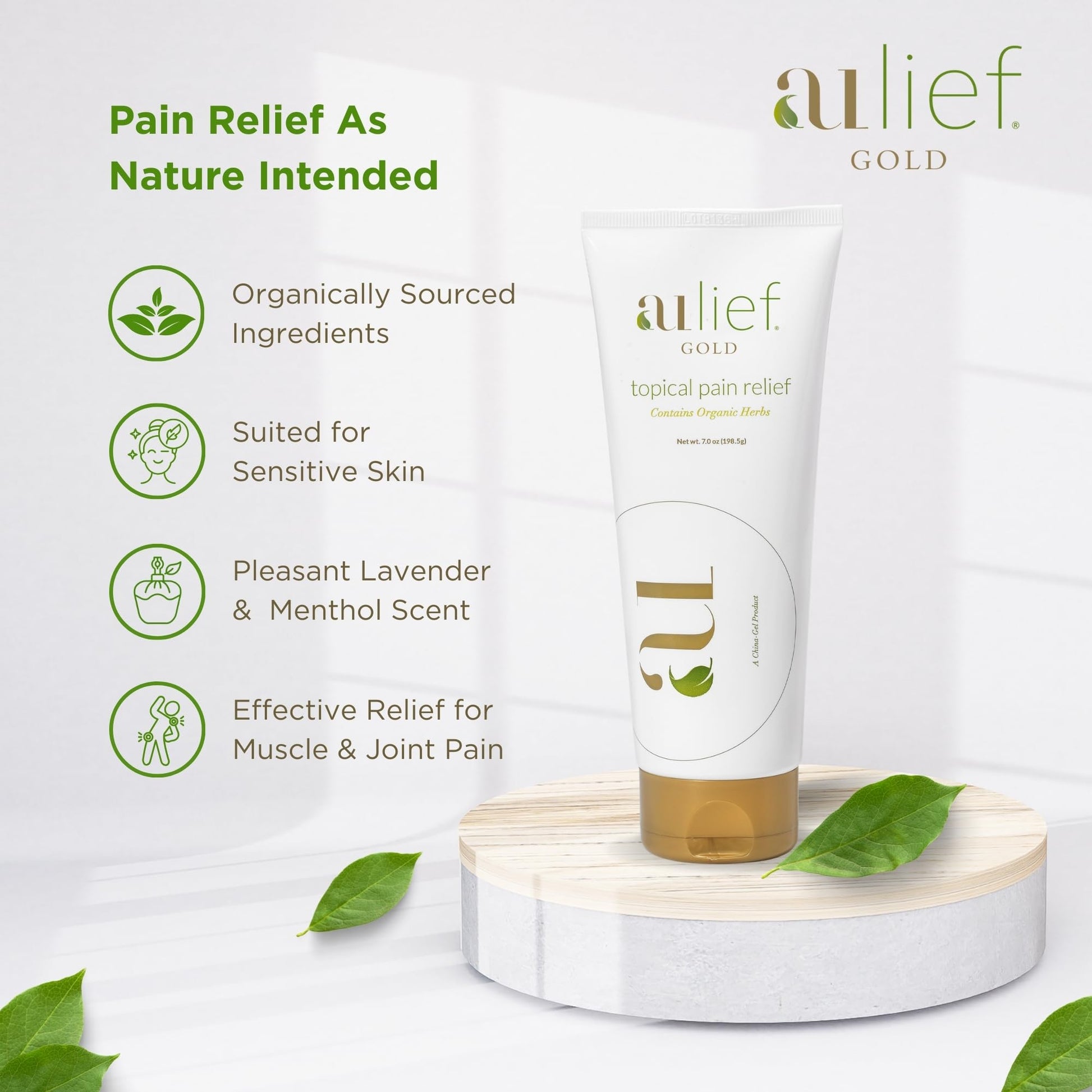 Aulief Gold Natural Pain Relief Cream – Organic Herbal Lotion for Arthritis, Joint Pain & Sore Muscles, Neck, Knee & Back Aches, Premium Organic Natural Pain Reliever, 3.2 Oz Tube Aulief buy supplements canada