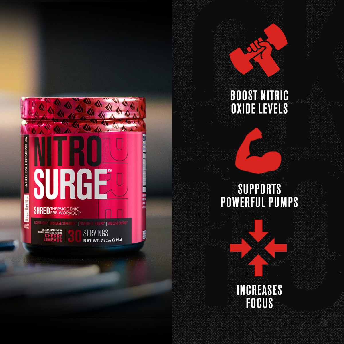 Jacked Factory NITROSURGE Shred Pre Workout Supplement - Energy Booster, Instant Jacked Factory buy supplements canada