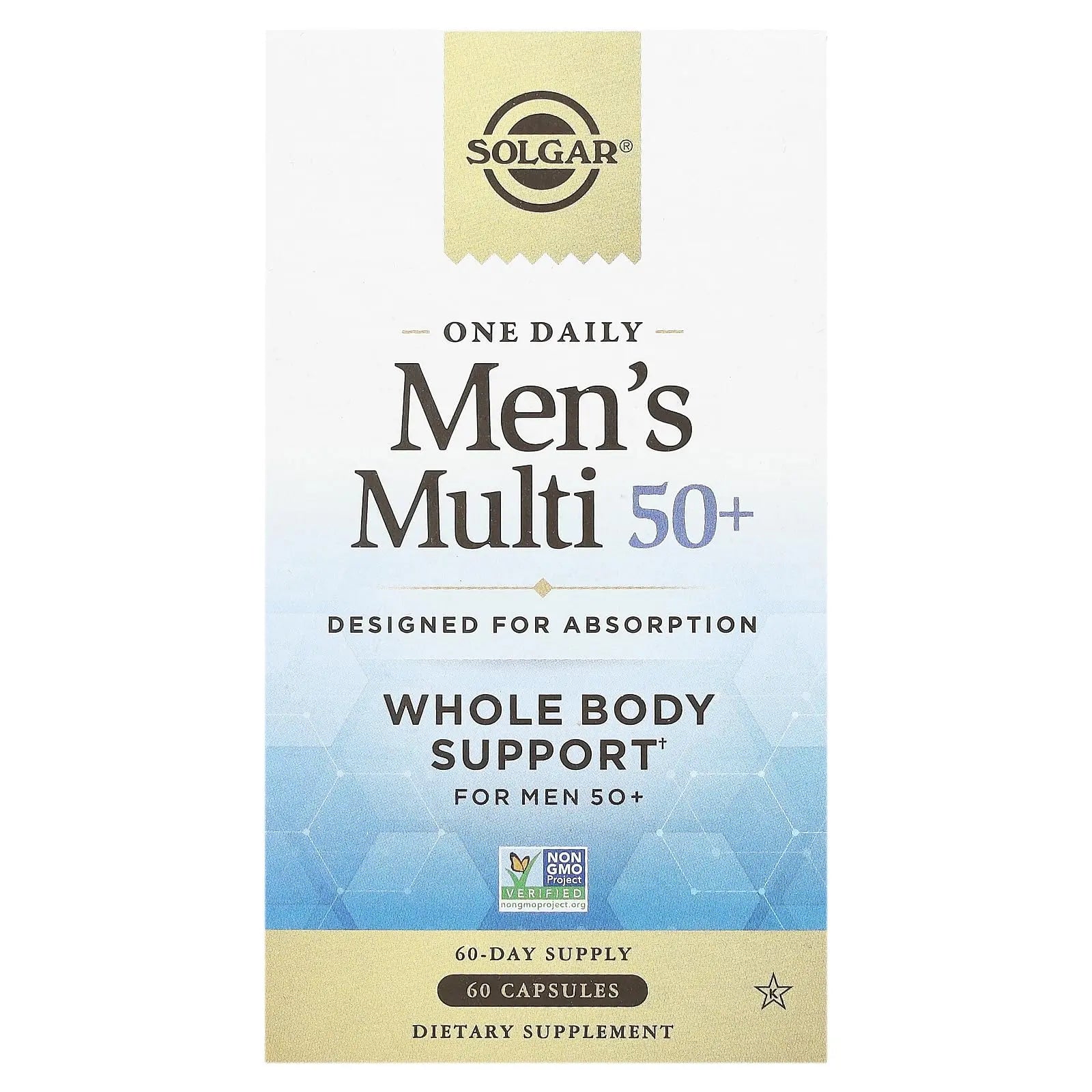 Solgar One Daily Men's Multi 50+ Whole Body Support for Men 50 and Older Highly Absorbable Delayed Release Heart, Energy Solgar buy supplements canada