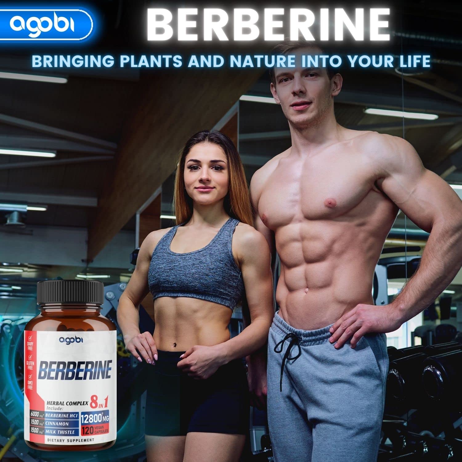 120 Capsules - Berberine Supplement 12800mg with Ceylon, Milk Thistle, Turmeric agobi buy supplements canada