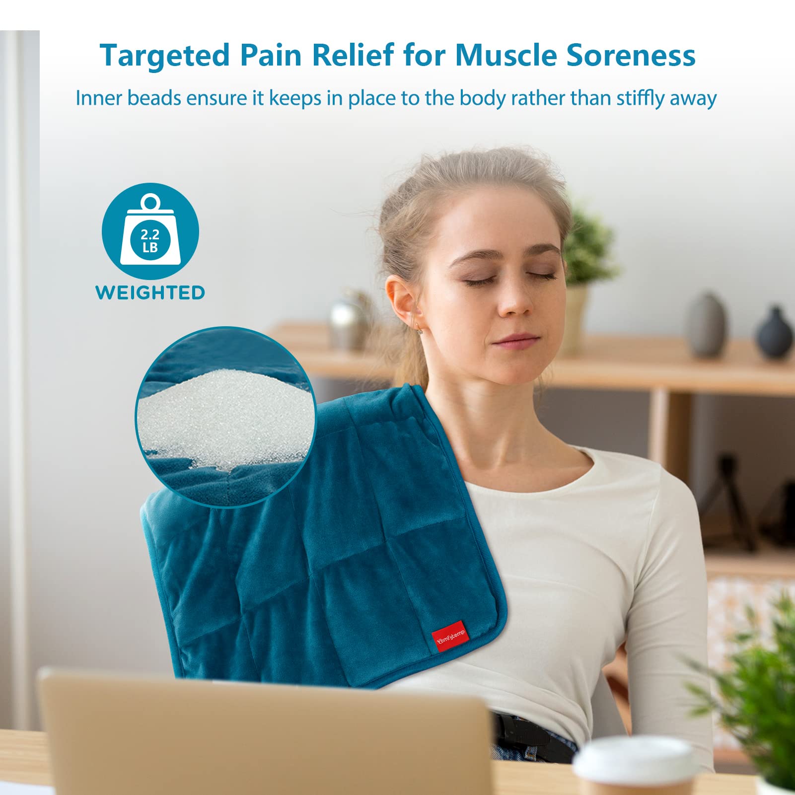 Comfytemp Full Weighted Heating Pad for Back Pain & Cramps Relief, 2.2lb Large Electric Comfytemp buy supplements canada
