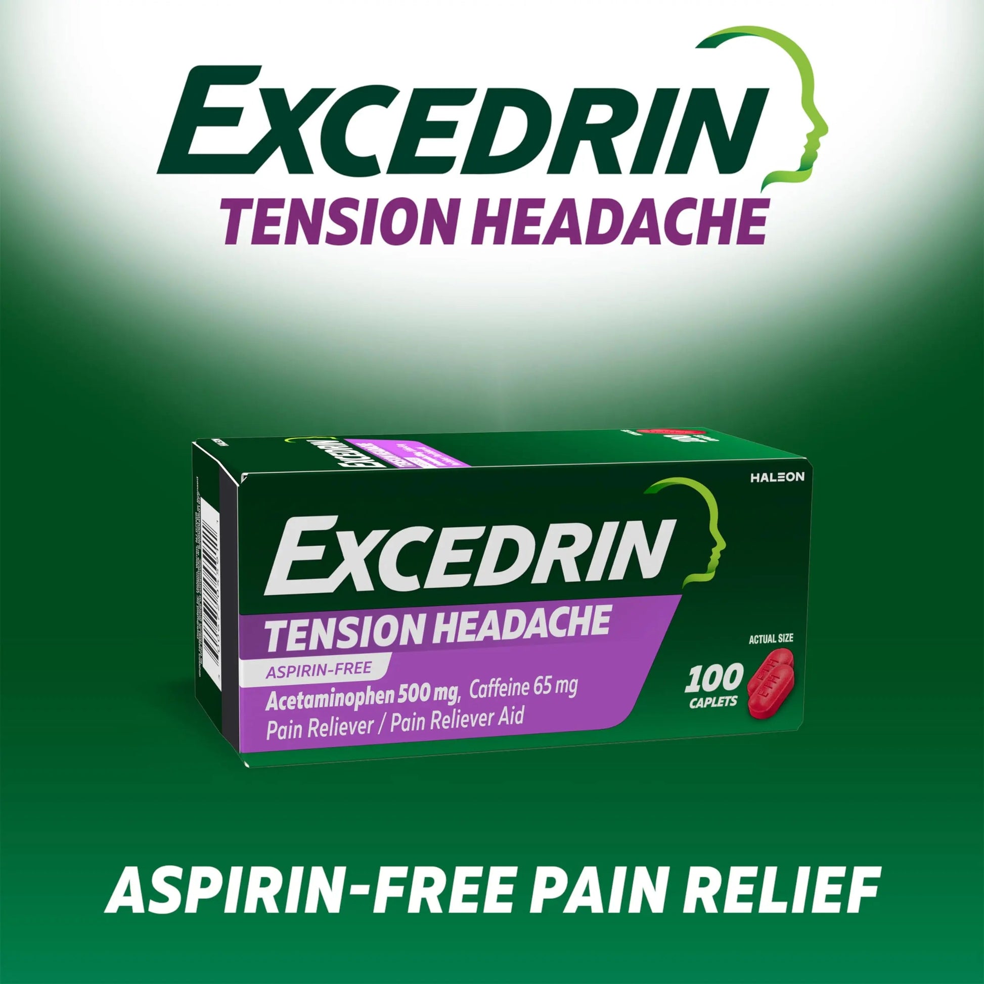 Excedrin Tension Headache Relief Caplets, Acetaminophen 500mg, Caffeine 65mg, Pain Reliever, Aspirin-Free, 100 Count Excedrin buy supplements canada